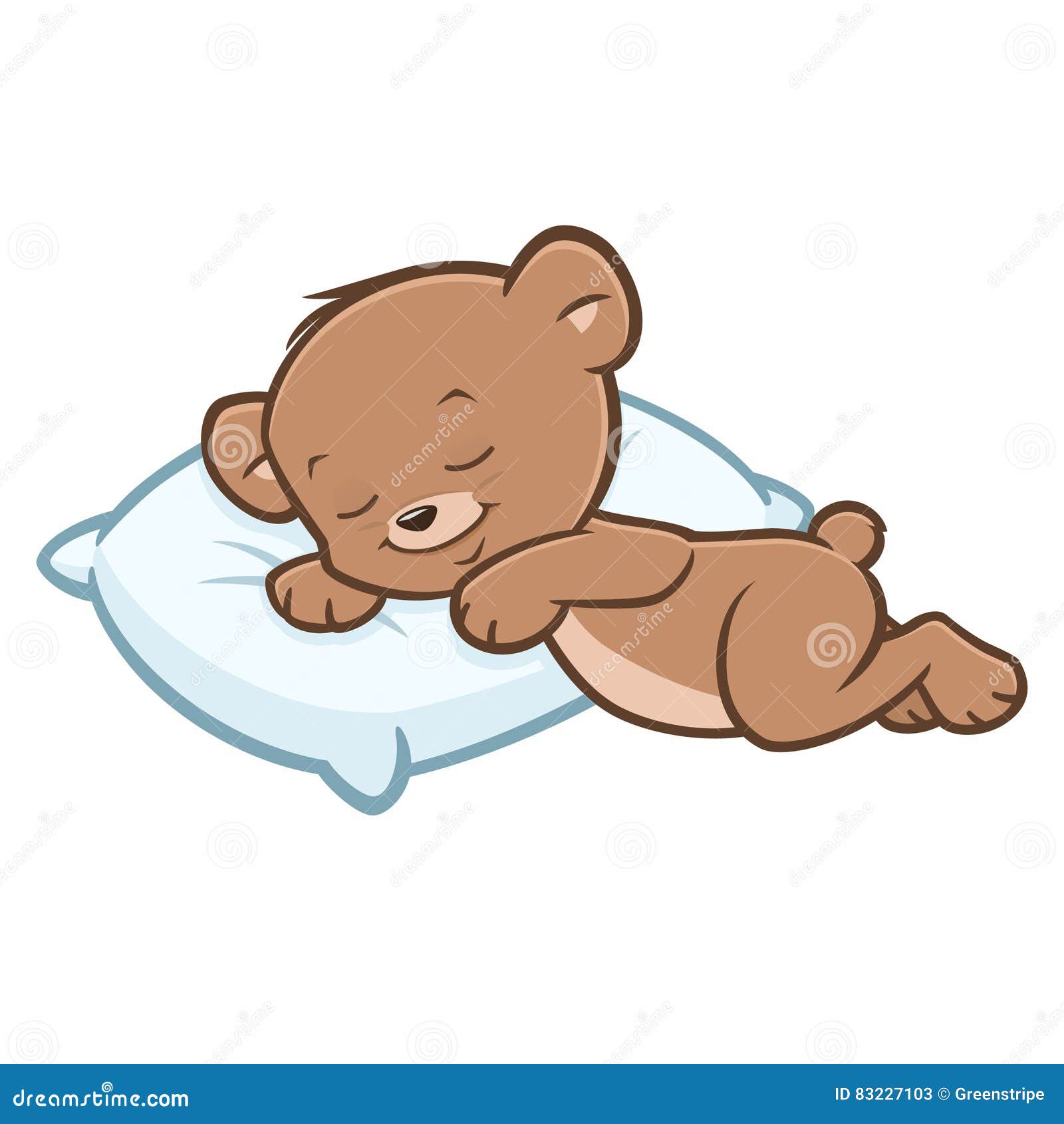 Cartoon Teddy Bear Sleeping Stock Vector Illustration Of Cute Animal