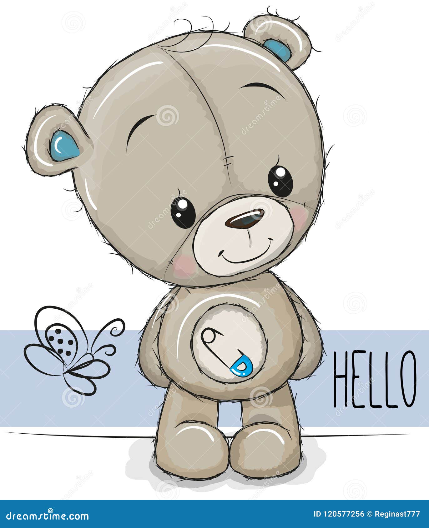 Cartoon Teddy Bear on a White Background Stock Vector - Illustration of  paths, design: 120577256
