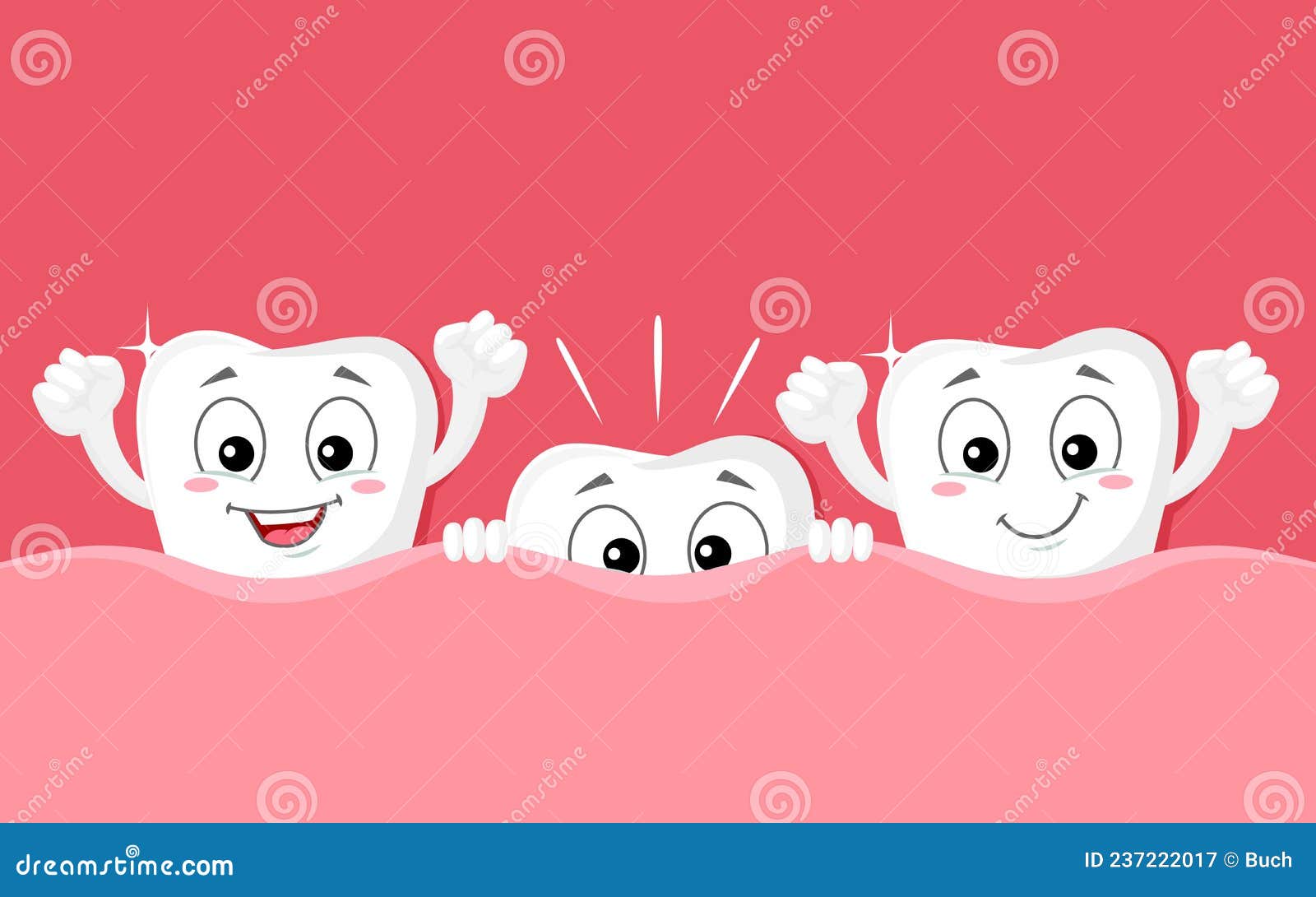 Cartoon Teeth Grow Funny Characters, Dental Health Stock Vector -  Illustration of baby, happy: 237222017