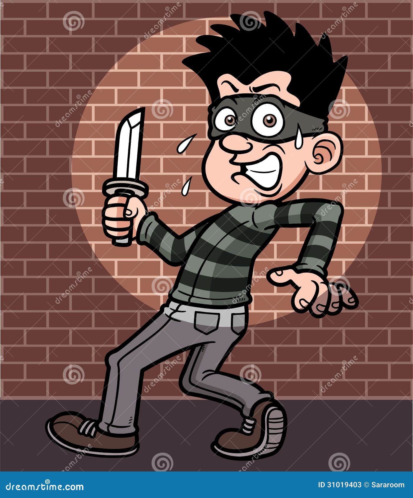 Cartoon thief stock vector. Image of mask, bank, sack - 31019403