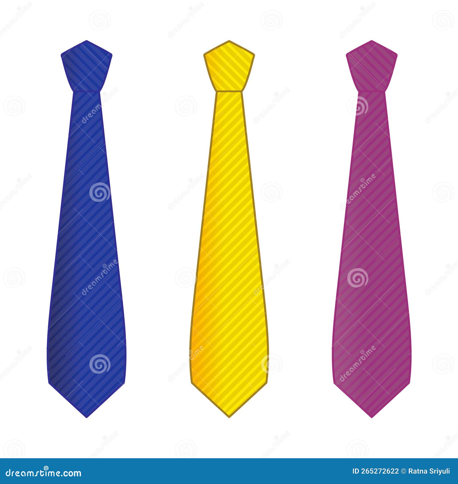 Cartoon Ties Design Vector Flat Isolated Illustration Stock Vector ...