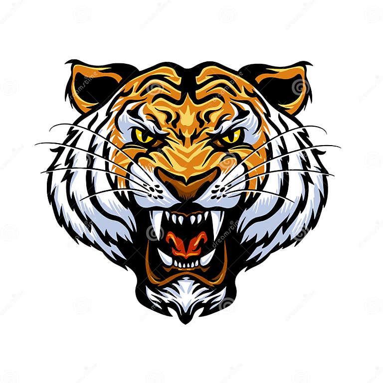 Cartoon tiger face stock vector. Illustration of tiger - 138088909