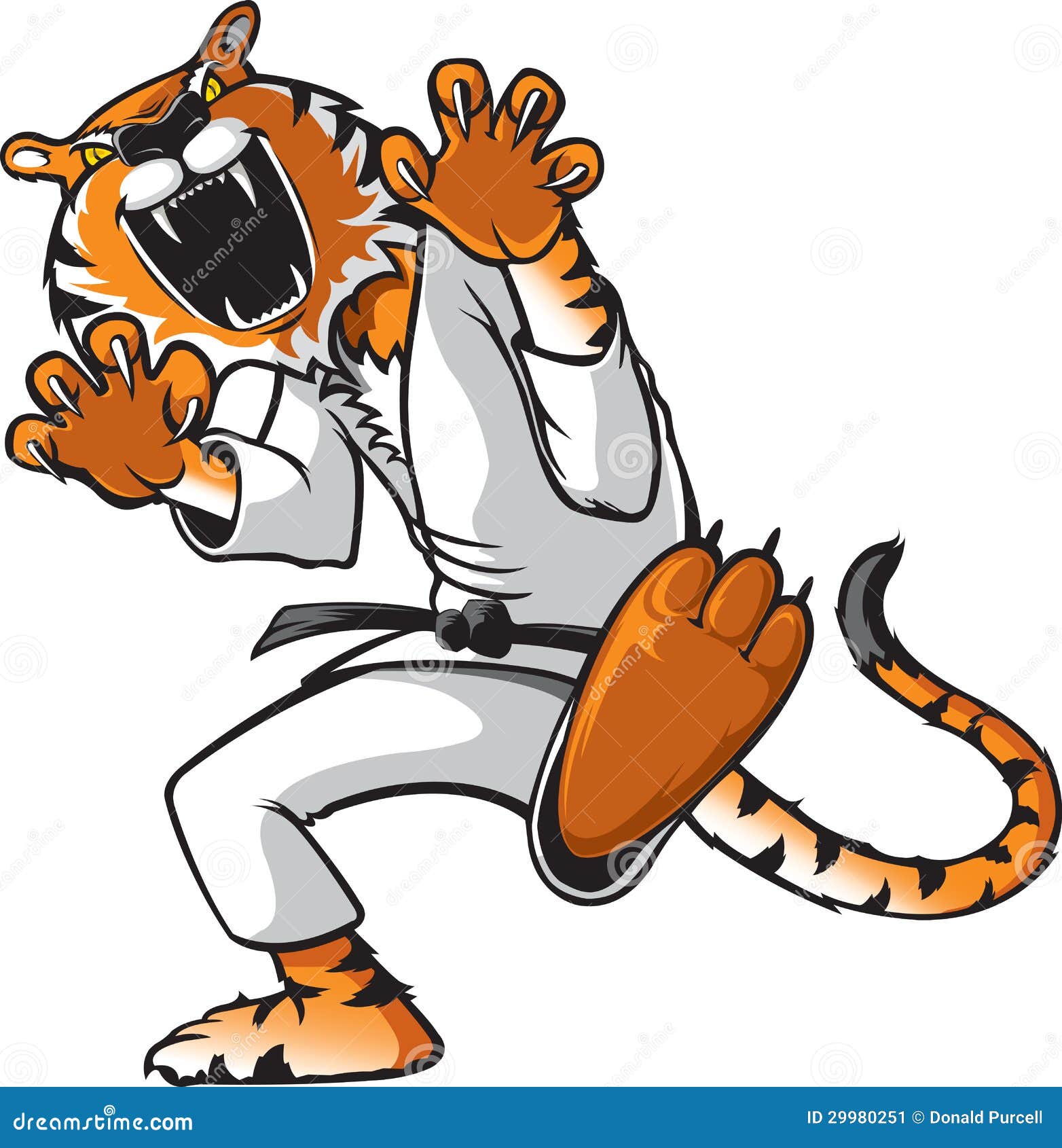 Kung Fu Kat stock vector. Illustration of attack, tiger 29980251