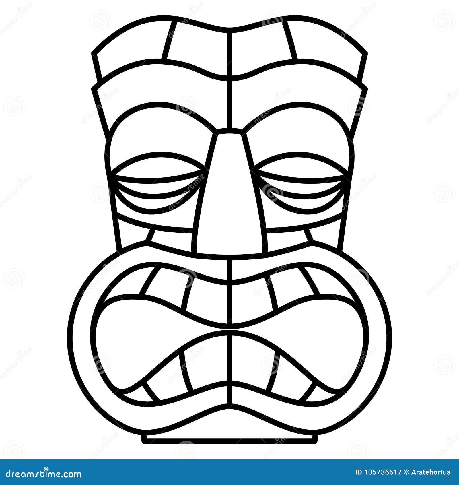 Cartoon Tiki Idol Isolated on White Background Stock Illustration ...