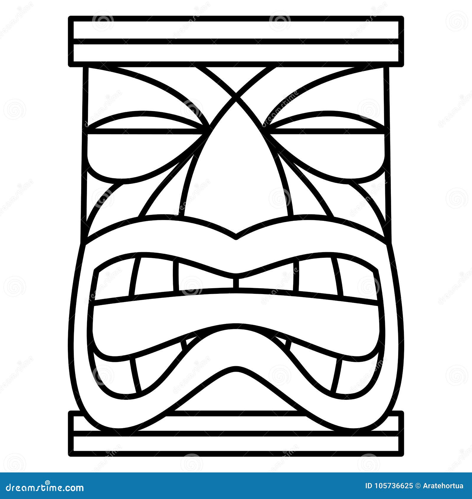 Cartoon Tiki Idol Isolated on White Background Stock Illustration ...