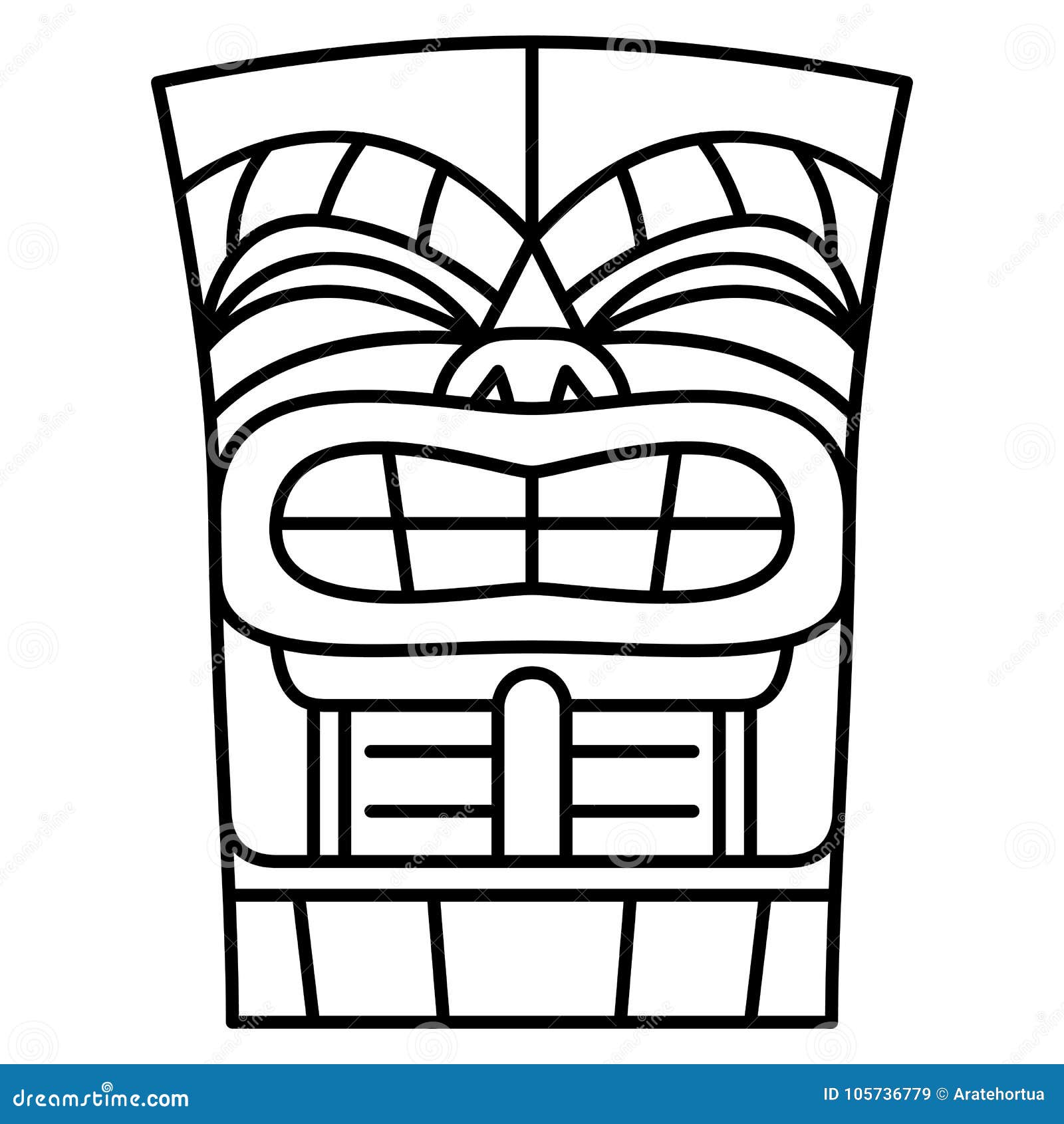 Cartoon Tiki Idol Isolated on White Background Stock Illustration ...