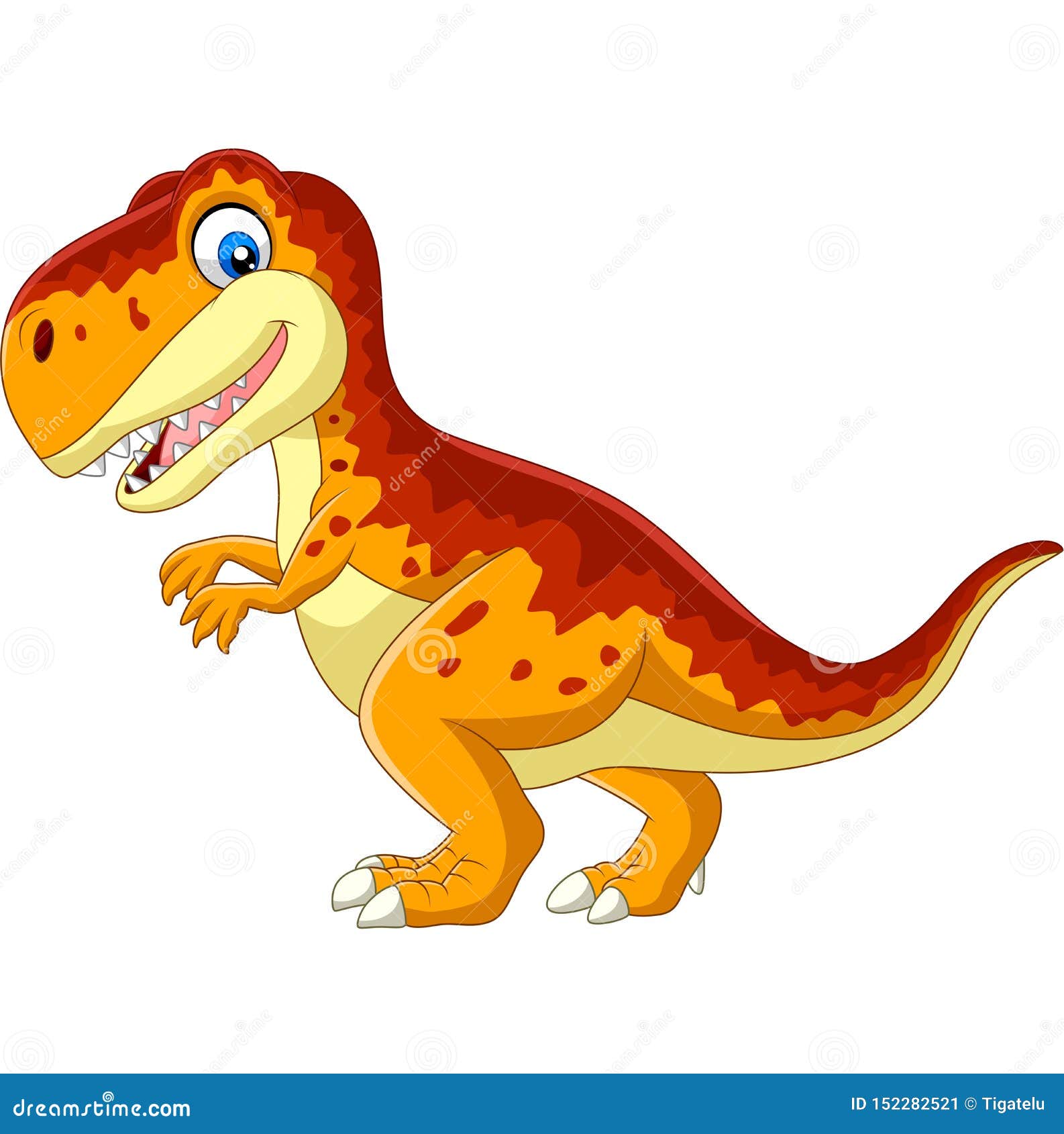 Ícone de desenho animado do tiranossauro rex dinossauro bebê fofo isolado  no fundo branco