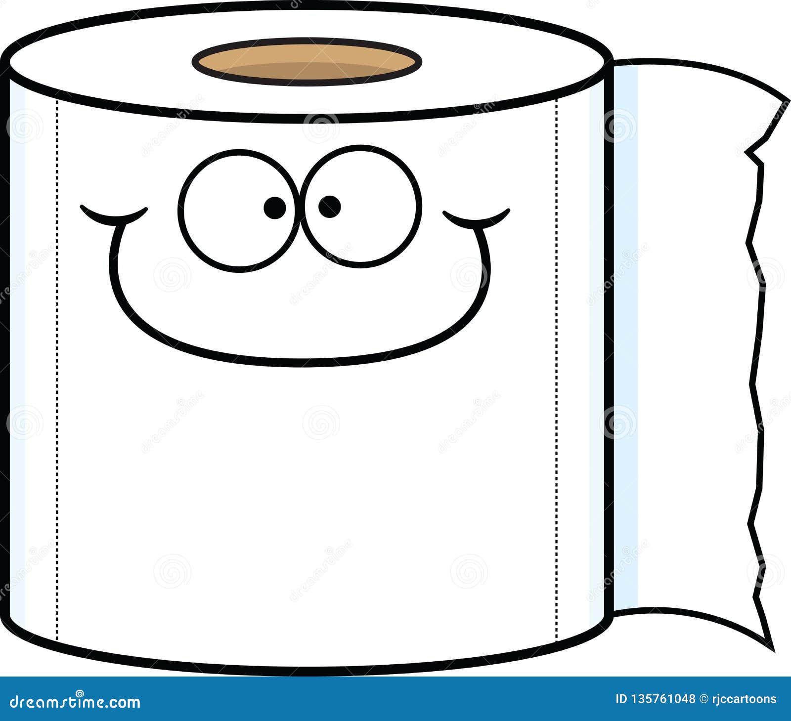 Cartoon Toilet Paper Roll Happy Stock Vector - Illustration of tissue