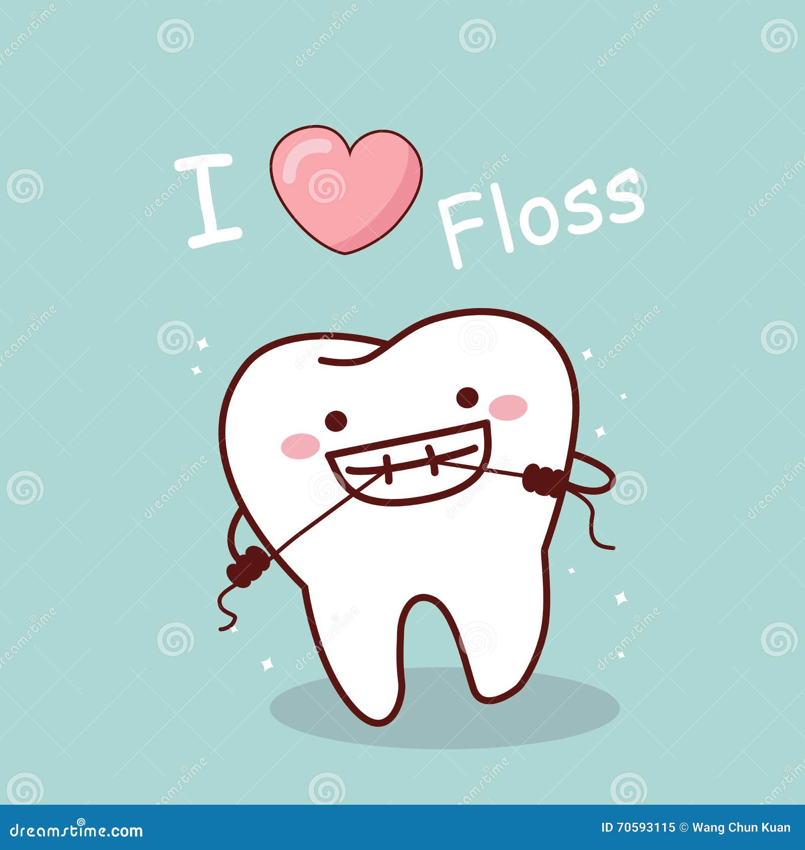 floss teeth cartoon