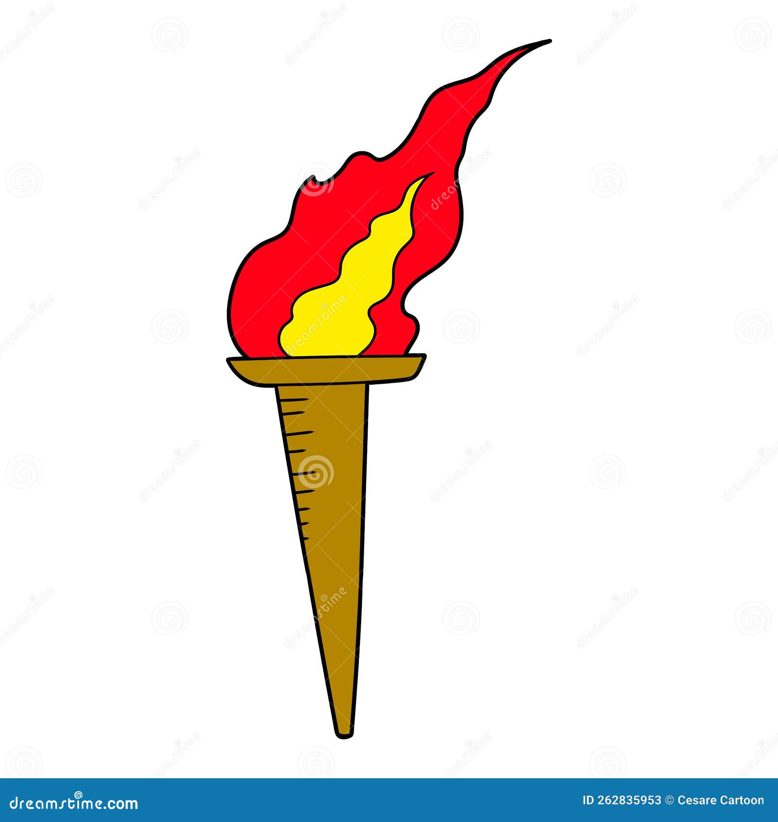 Cartoon torch stock vector. Illustration of simple, torch - 262835953