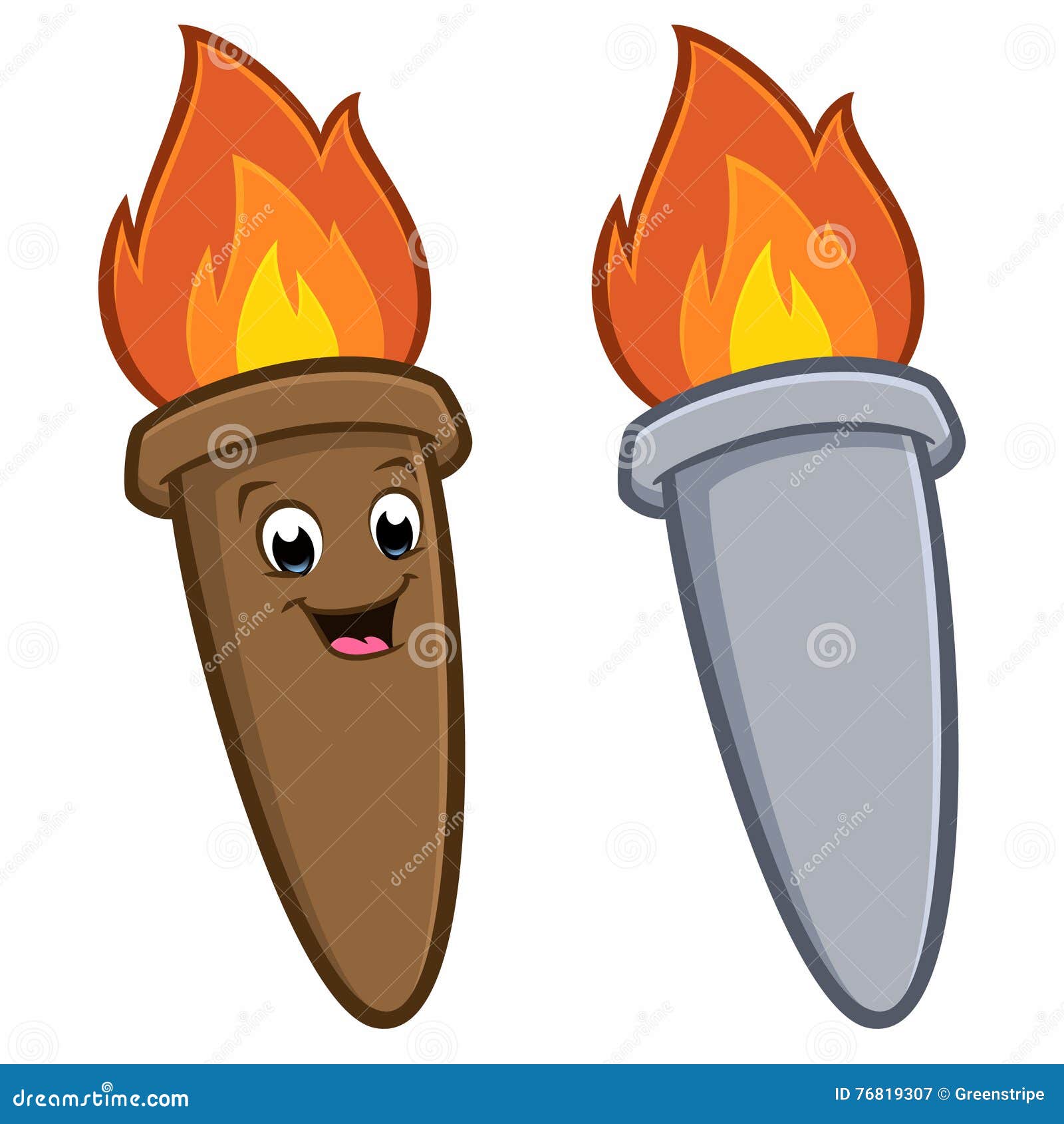 Cartoon Torch stock vector. Illustration of friendly 76819307