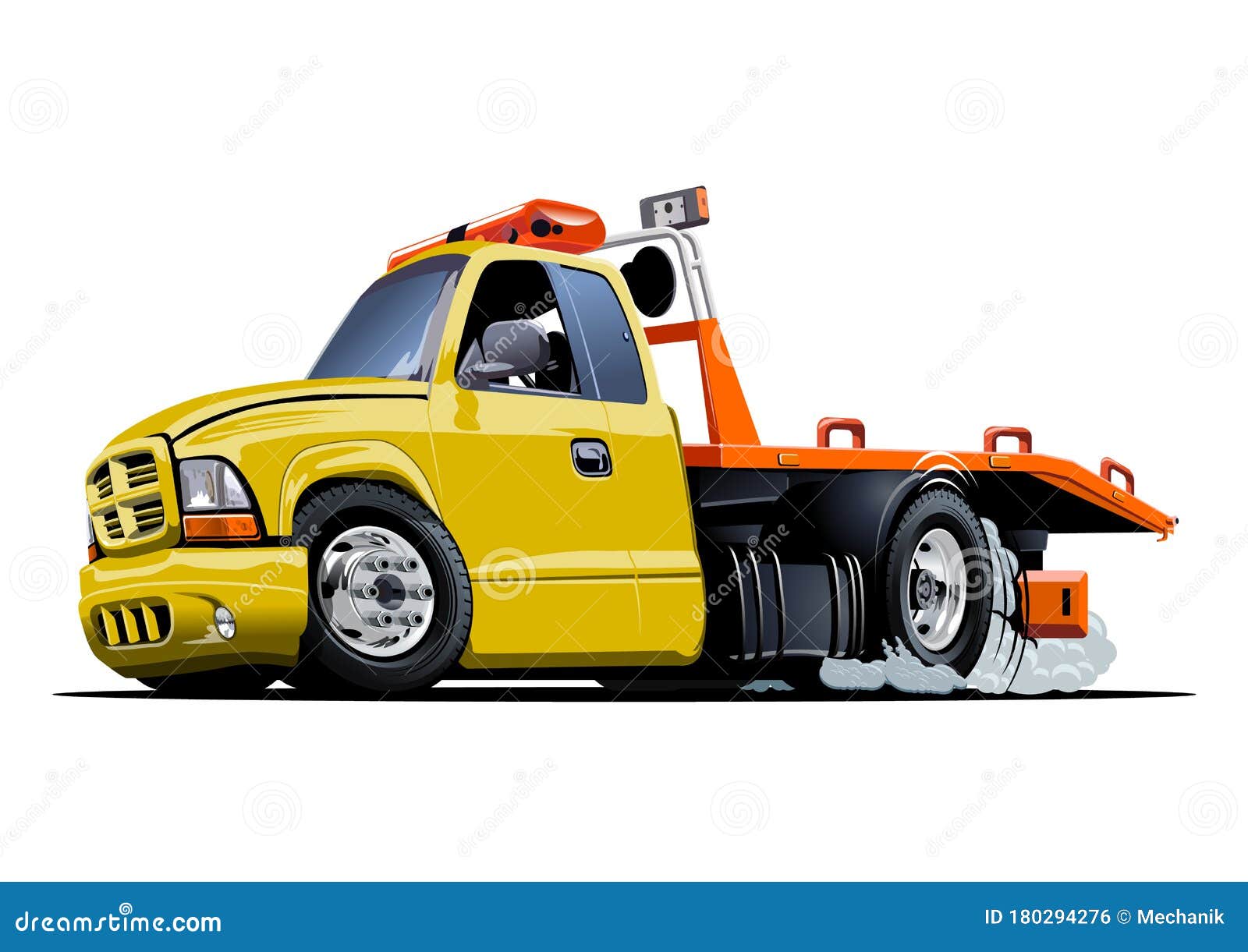 Cartoon tow truck stock vector. Illustration of freight - 180294276