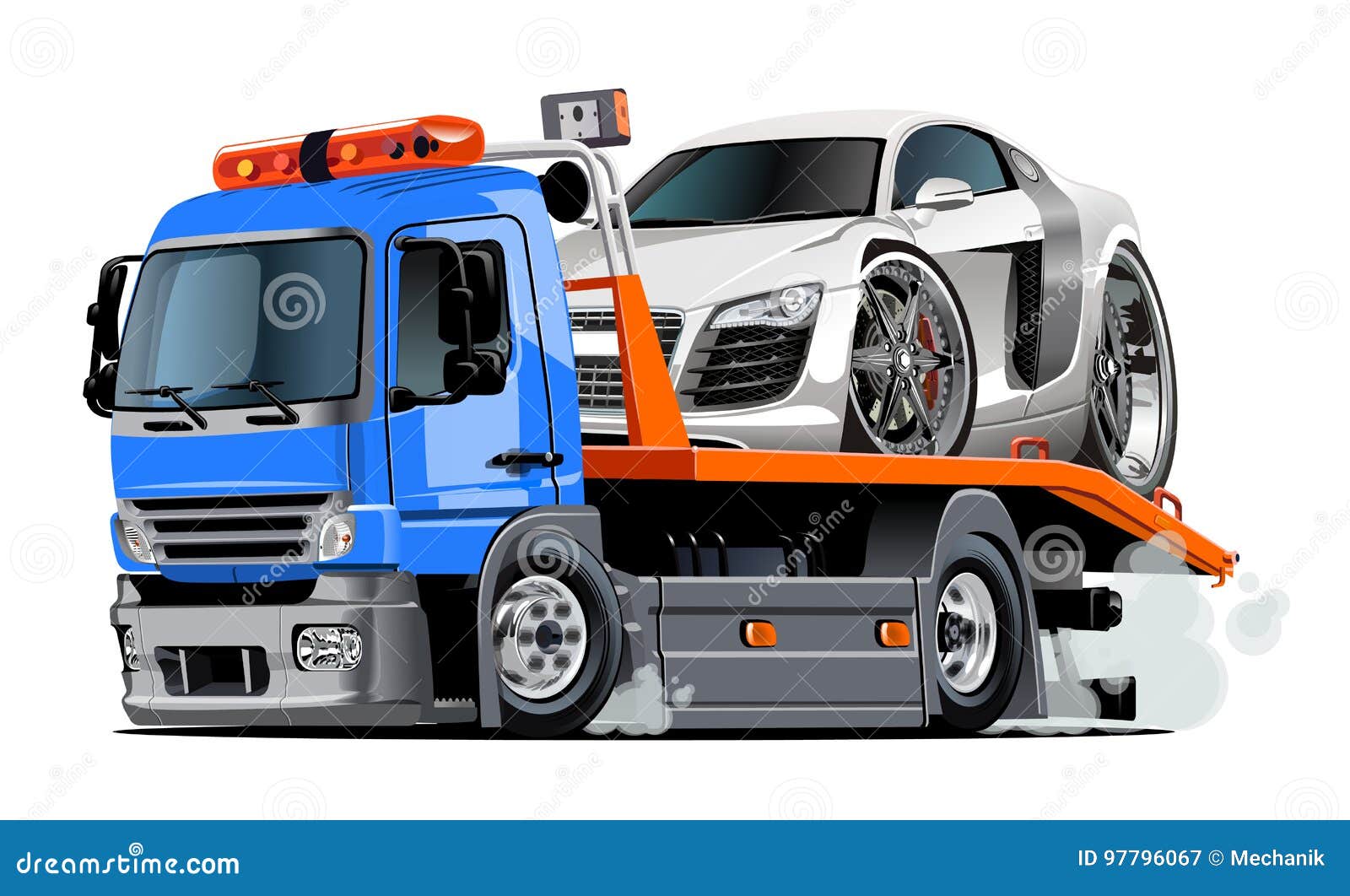Cartoon tow truck stock vector. Illustration of repairing - 97796067