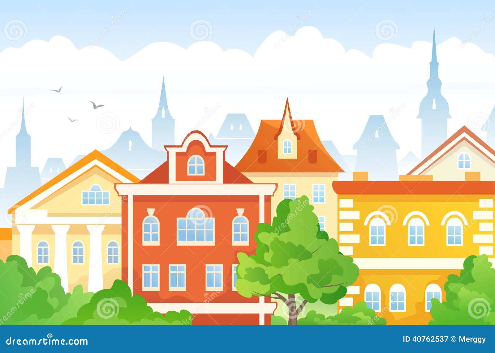 Cartoon town stock vector. Illustration of spring, clip - 40762537 Cartoon town stock vector. Illustration of spring, clip - 40762537