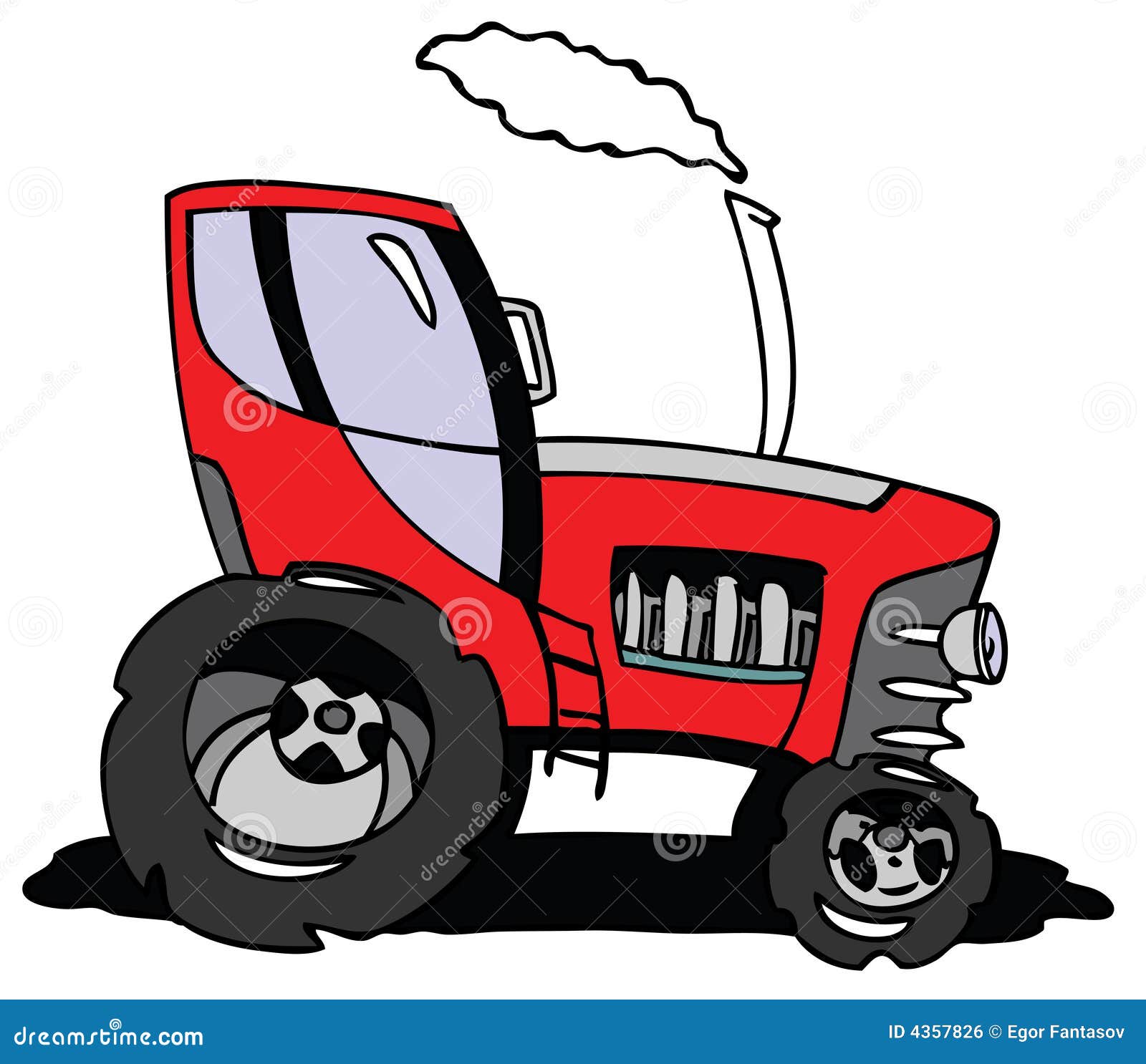 Cartoon tractor stock vector. Illustration of farm, background - 4357826