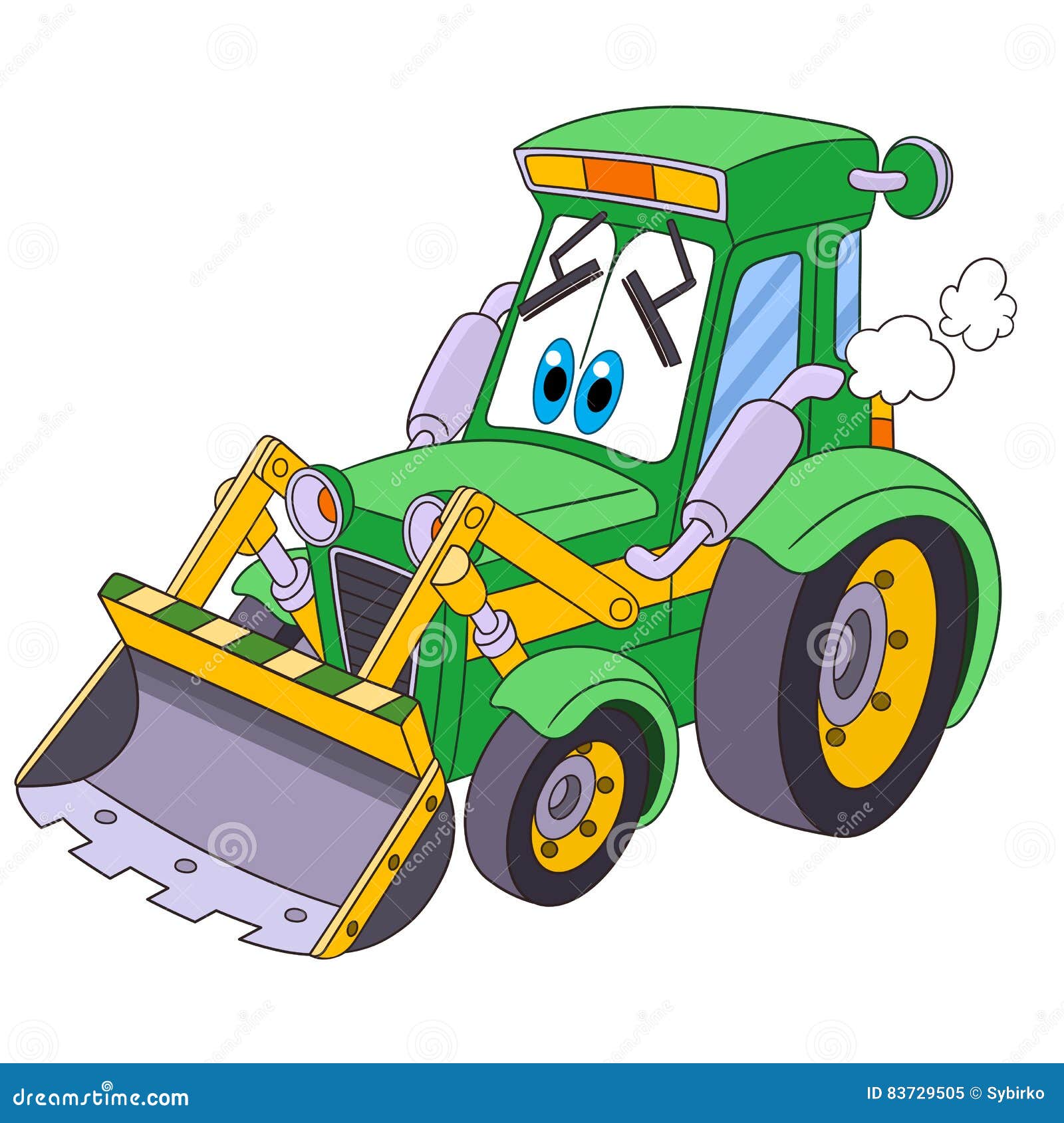 Cartoon tractor bulldozer stock vector. Illustration of clip - 83729505