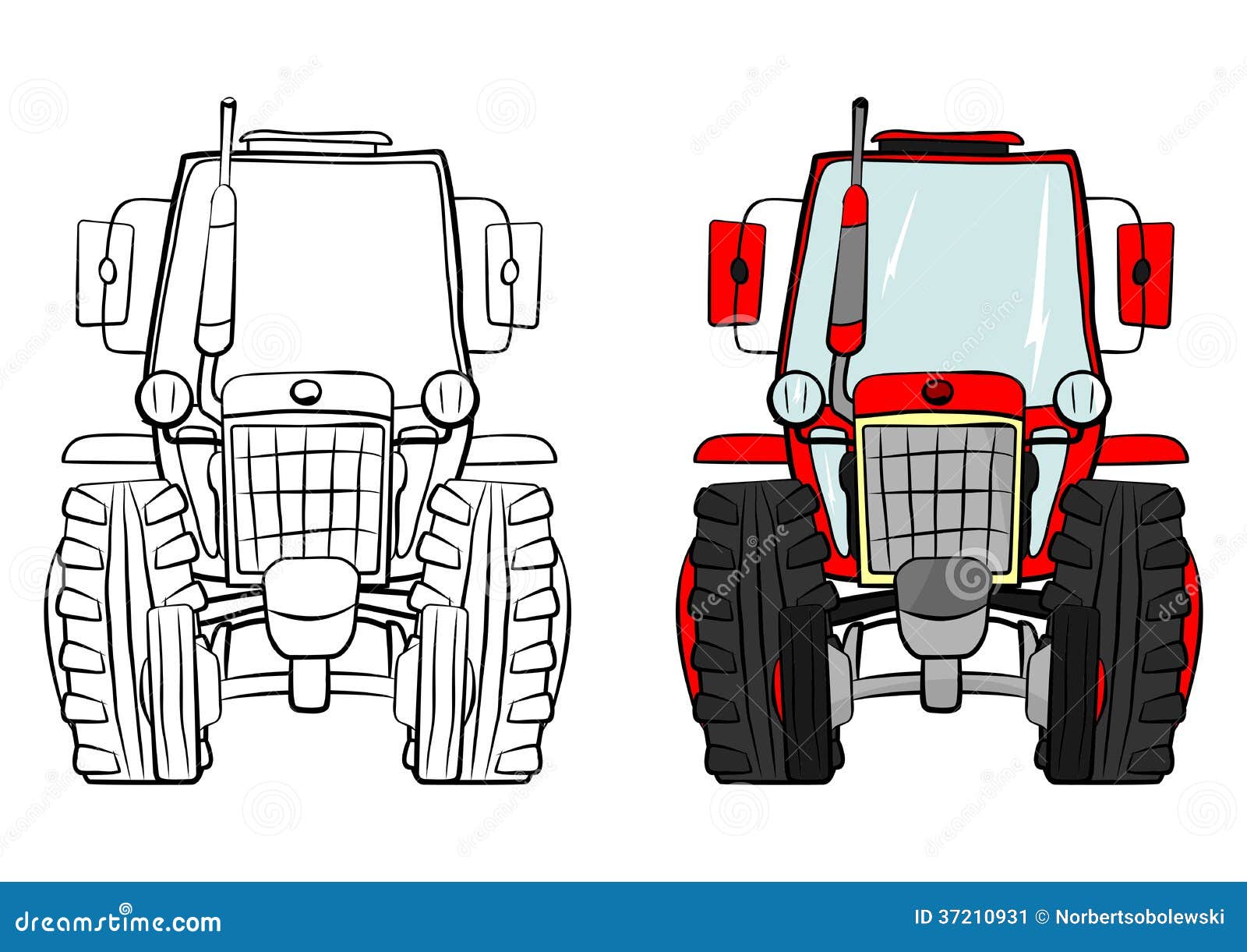 Cartoon tractor stock vector. Illustration of clip, machine - 37210931