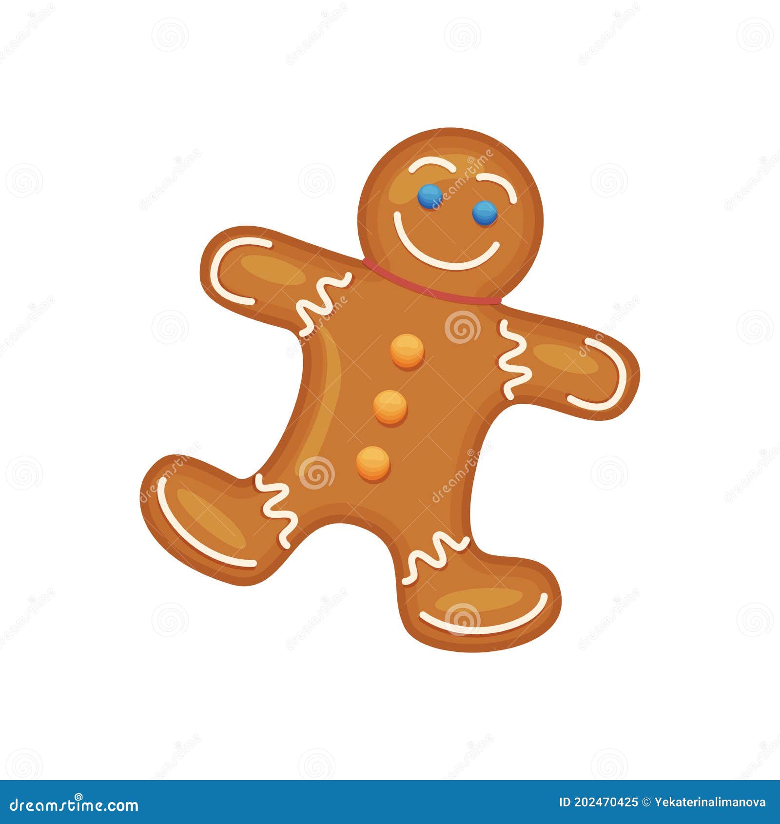 Cartoon Traditional Christmas Gingerbread Man Cookie. Stock Vector -  Illustration of party, dinner: 202470425