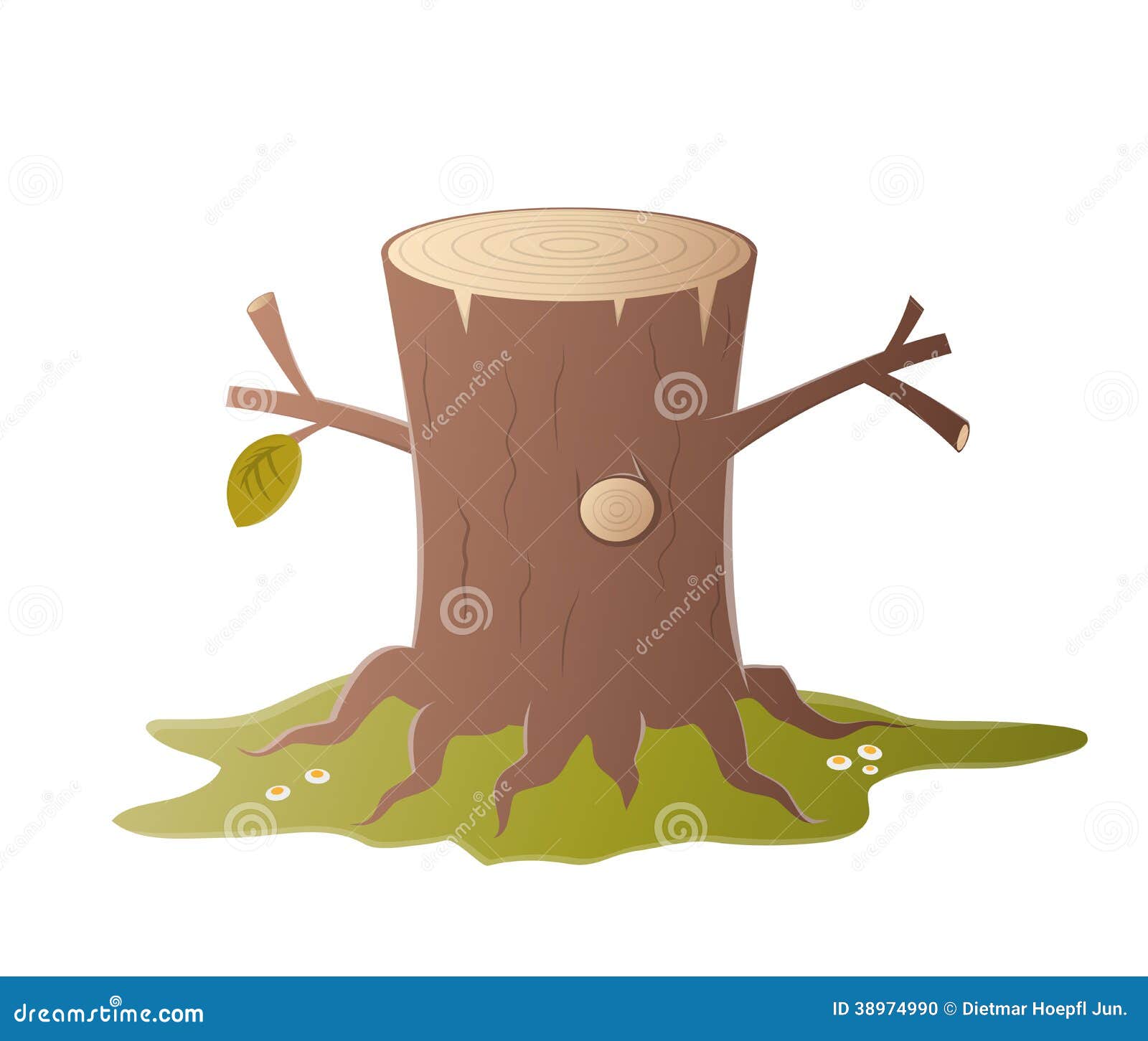 Cartoon tree stump stock vector. Illustration of stump - 38974990