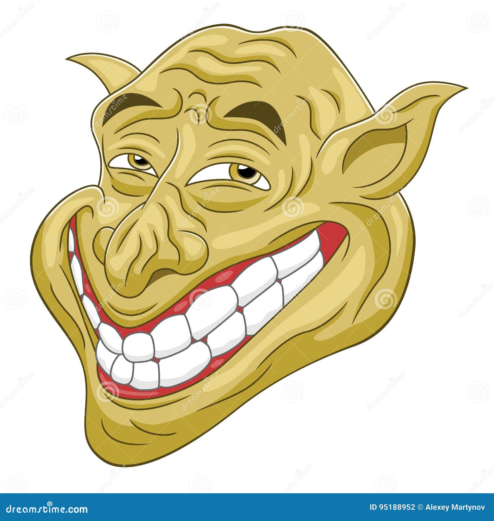 Troll face on white background Royalty Free Vector Image