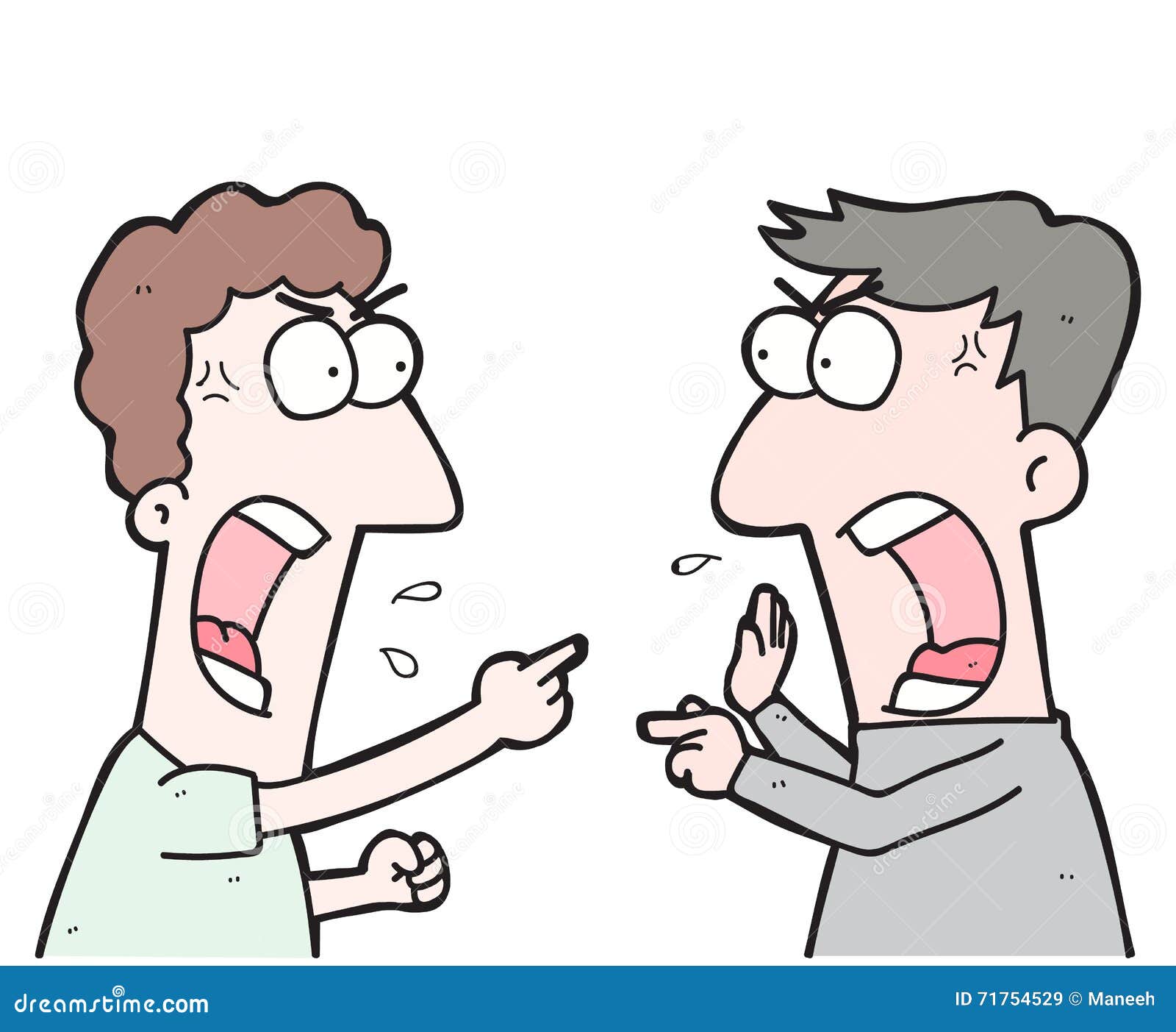 cartoon two people arguing