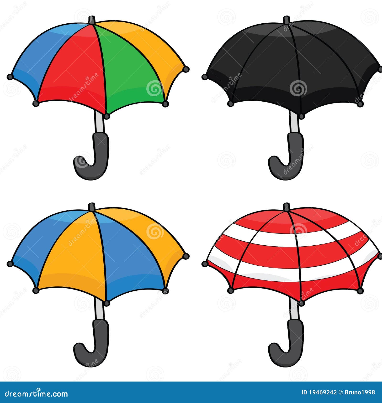 Cartoon umbrellas stock vector. Illustration of cartoon 19469242