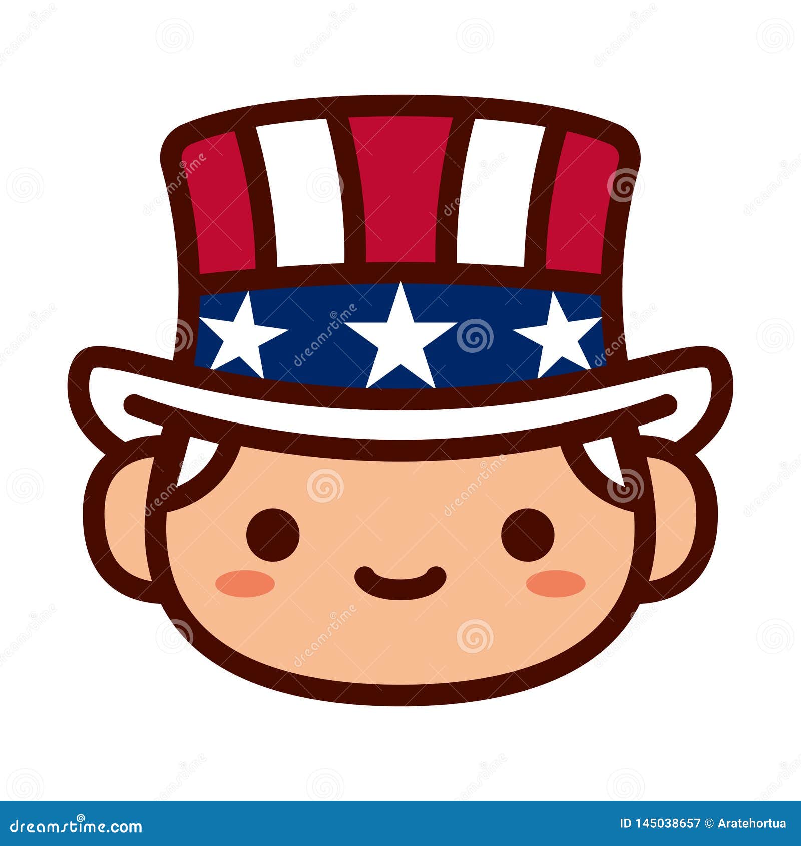 Cartoon Uncle Sam Emoji Icon Isolated Stock Illustration - Illustration of  drawing, anime: 145038657