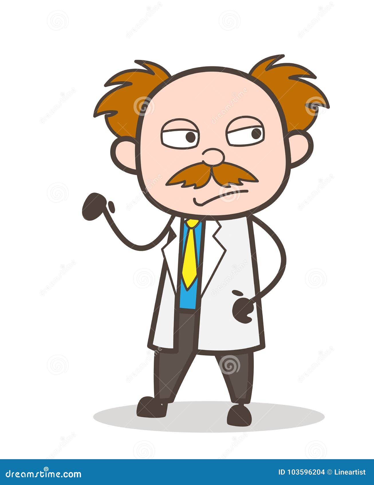  Cartoon  Unhappy Scientist  Gesture Vector Illustration 