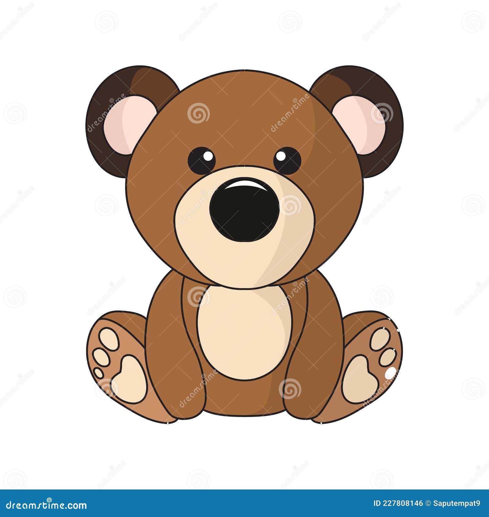 Cartoon Unique Cute Little Bear Sitting Stock Vector - Illustration of  happy, nature: 227808146