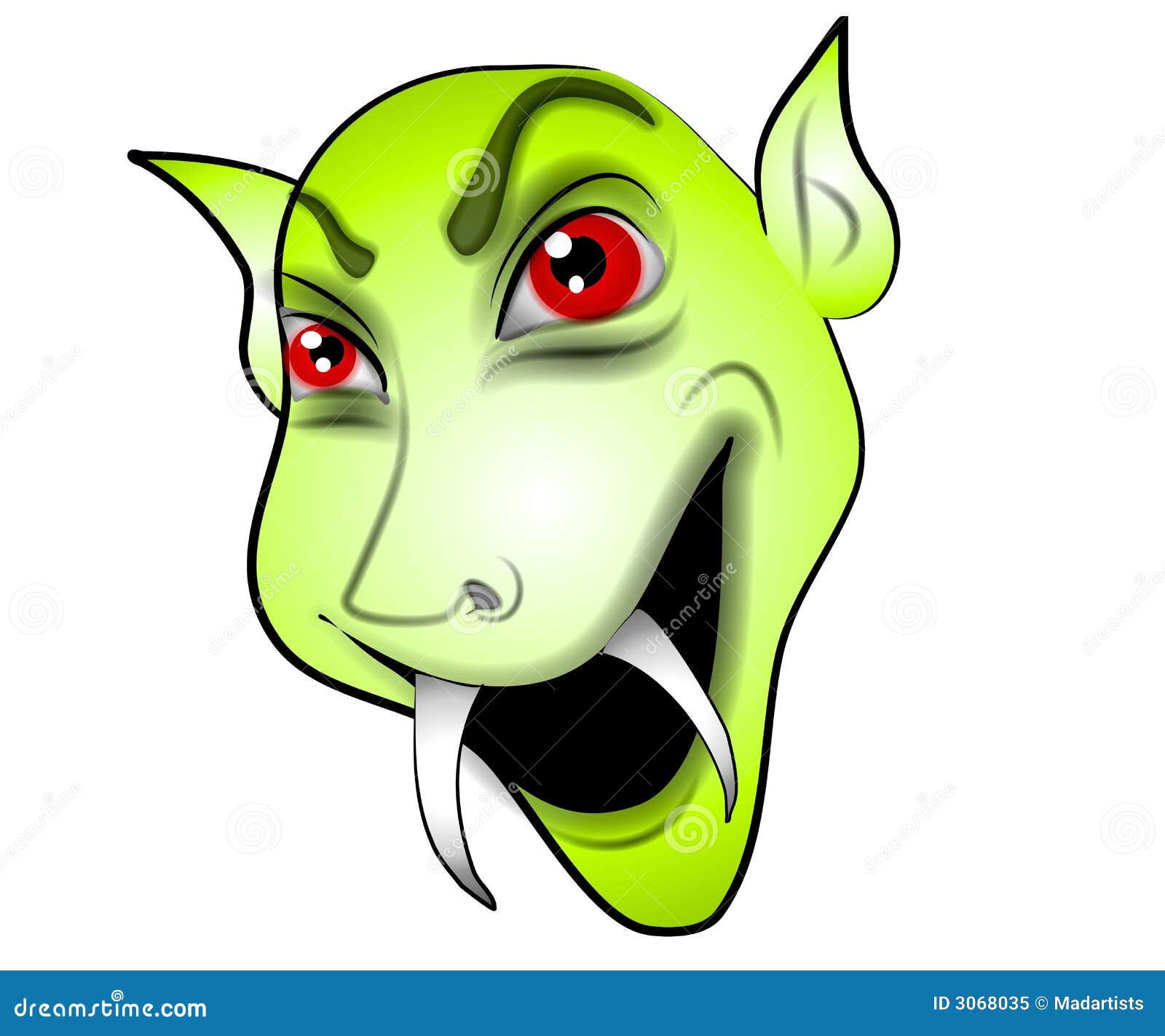 Cartoon Vampire Face Green stock illustration ...