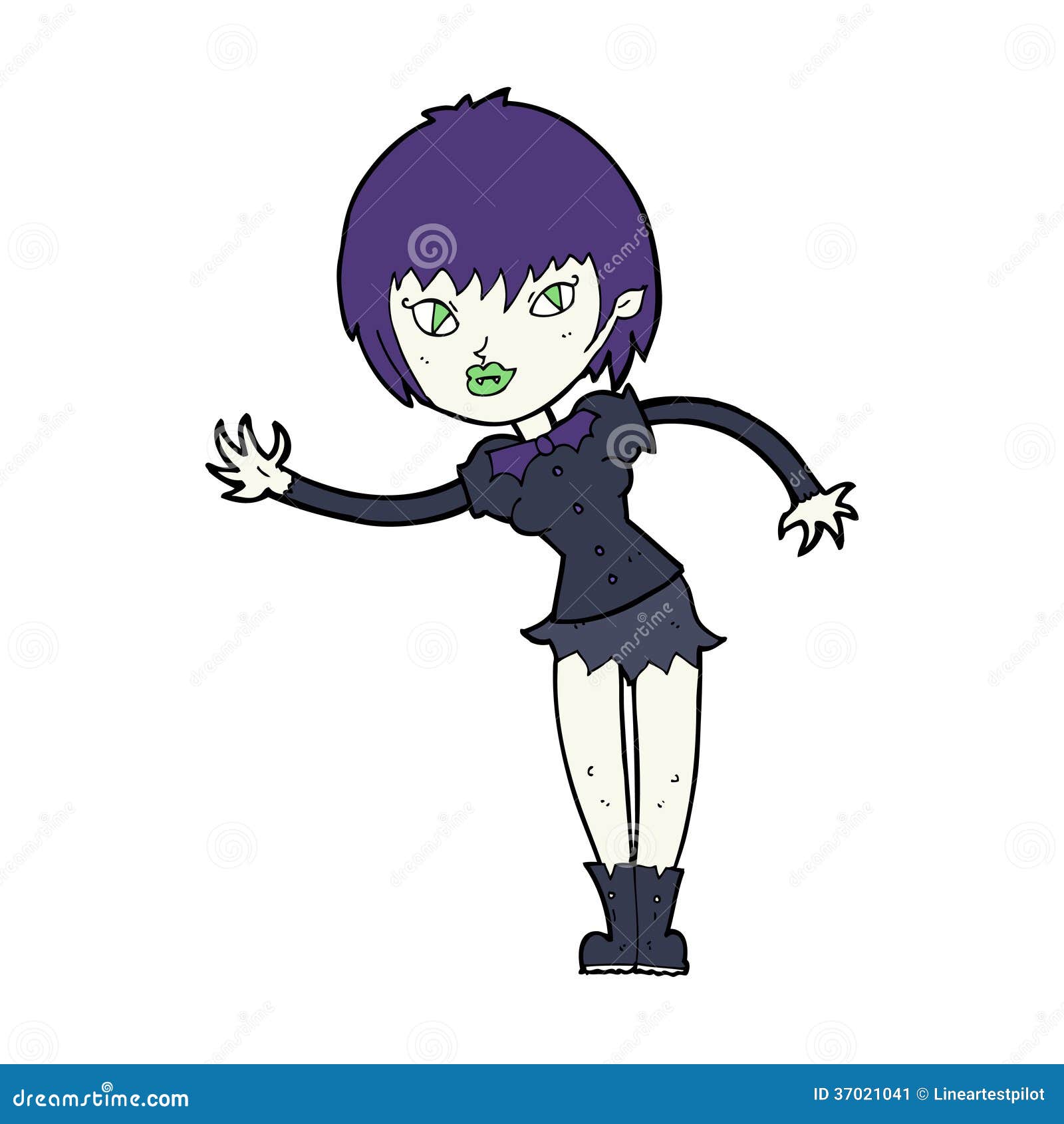 Cartoon Vampire Girl Welcoming Stock Image - Image: 37021041