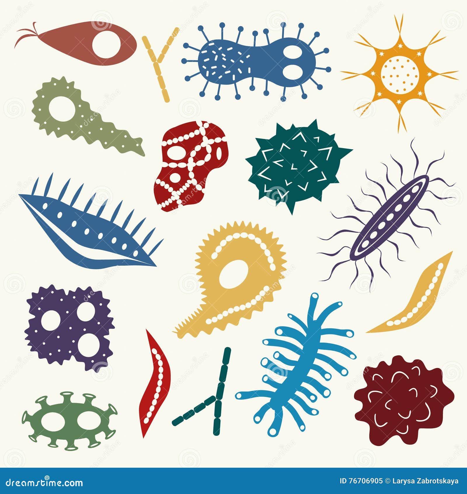 Cartoon various microbes stock vector. Illustration of poison - 76706905