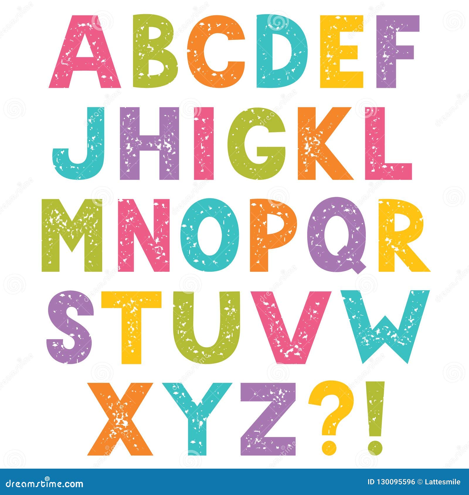 Cartoon Alphabet, Letters with Stamped Texture Stock Vector ...