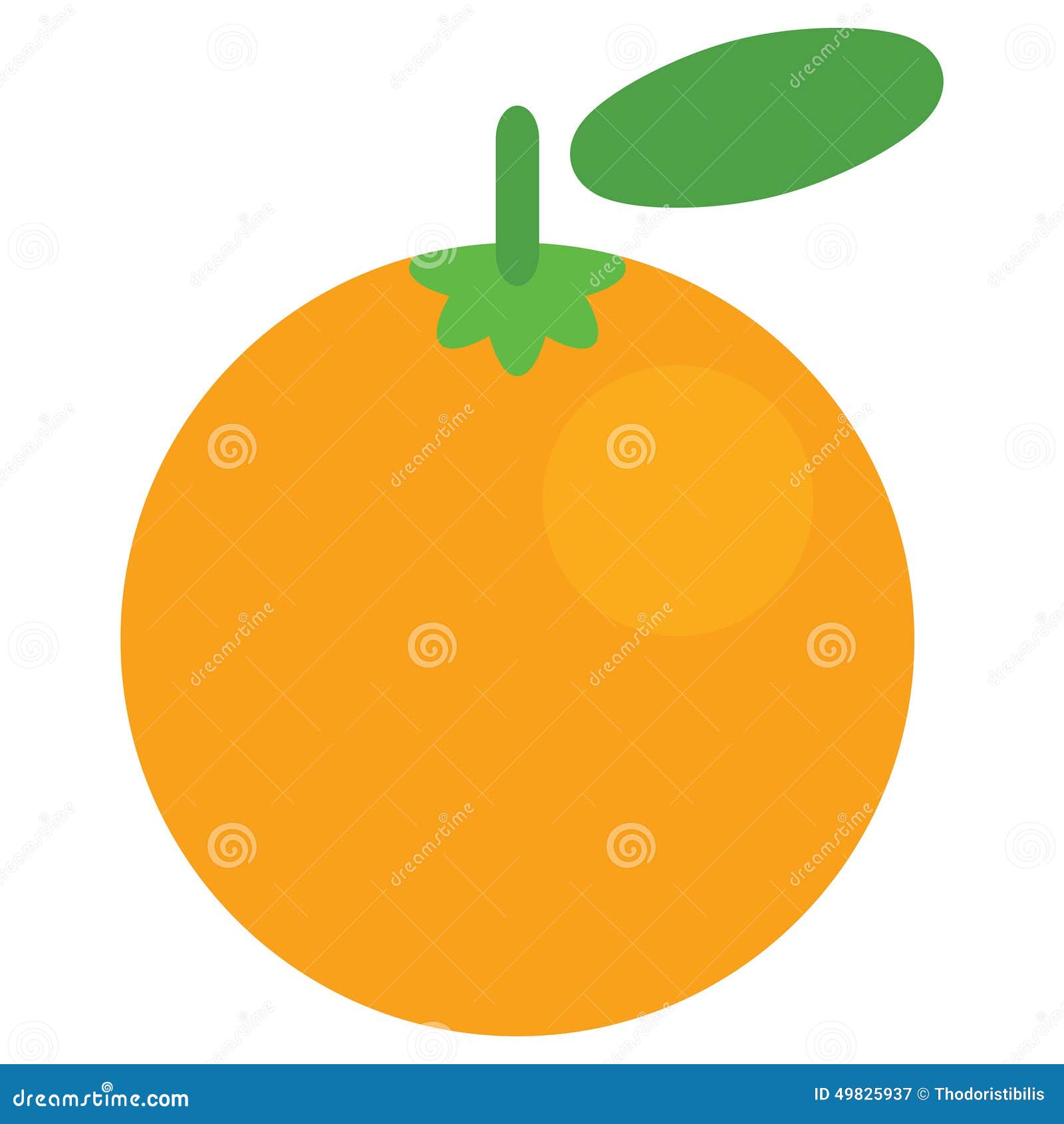 Cartoon Vector Graphic Juicy Orange Fruit Isolated In White Back Stock ...