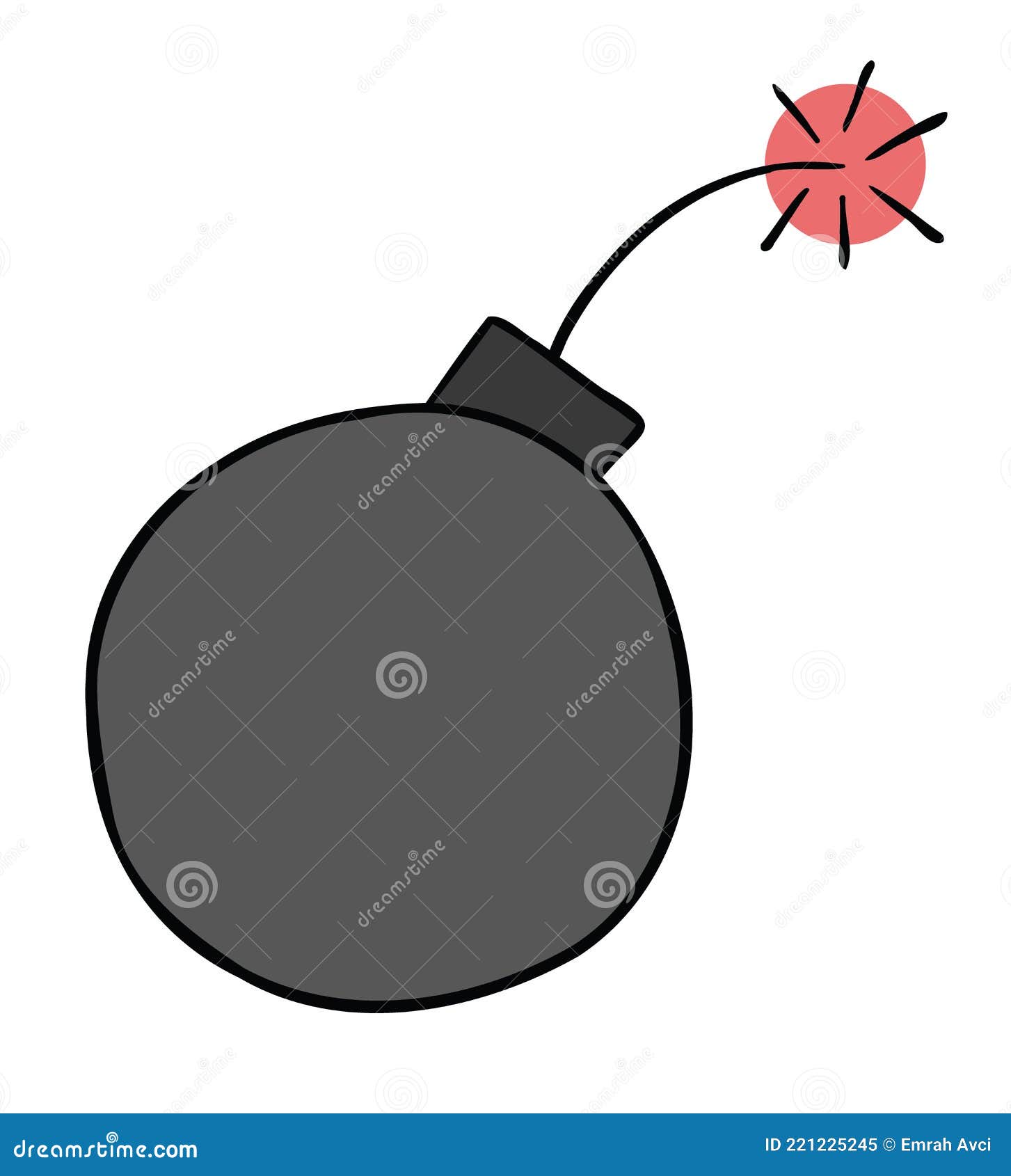 Cartoon Vector Illustration of Bomb about To Explode Stock Vector