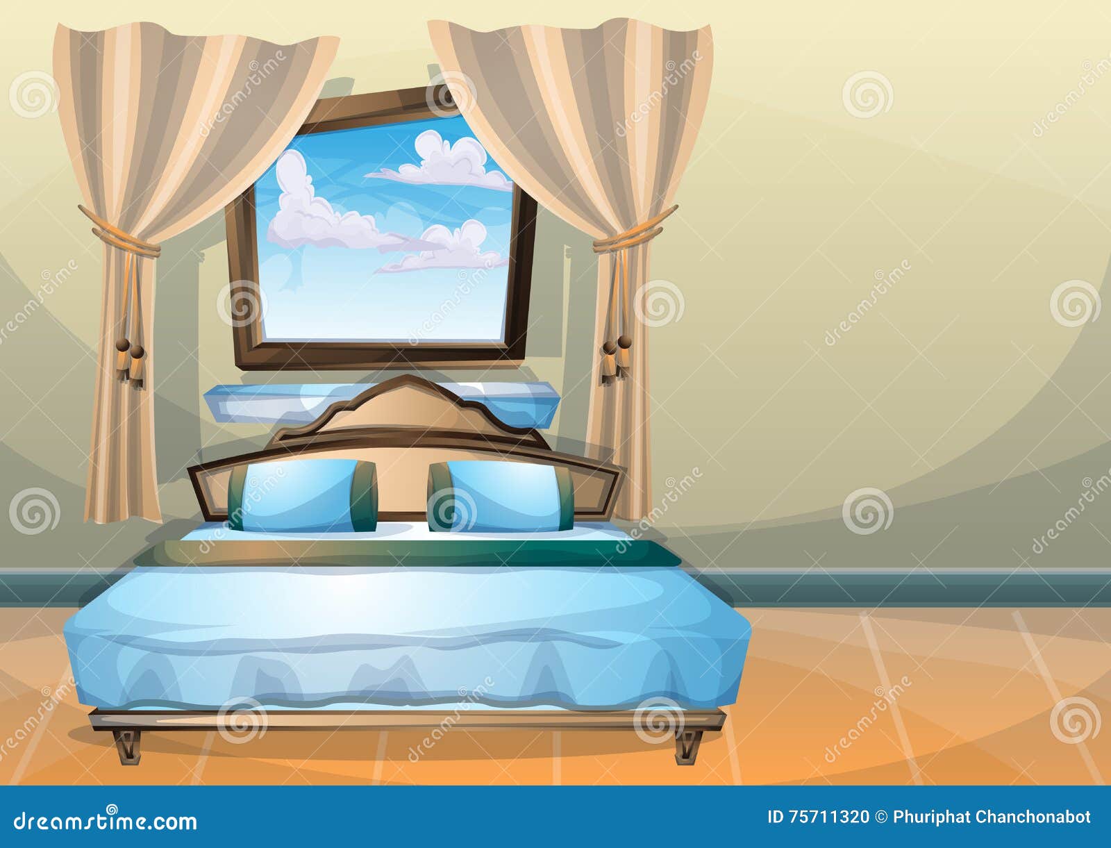 Cartoon Vector Illustration Interior Bedroom Stock Vector Illustration of apartment, family