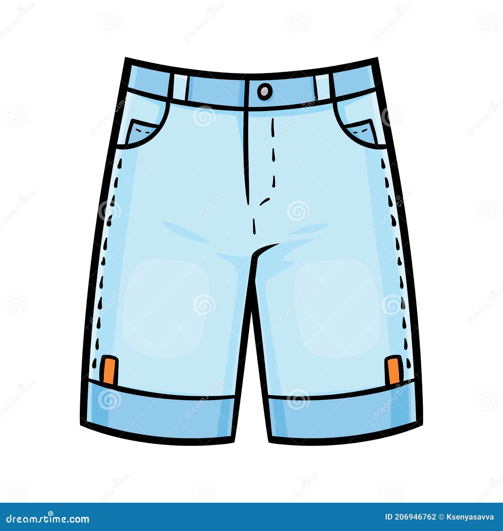 Cartoon Vector Illustration For Kids, Mens Jeans Shorts | CartoonDealer ...