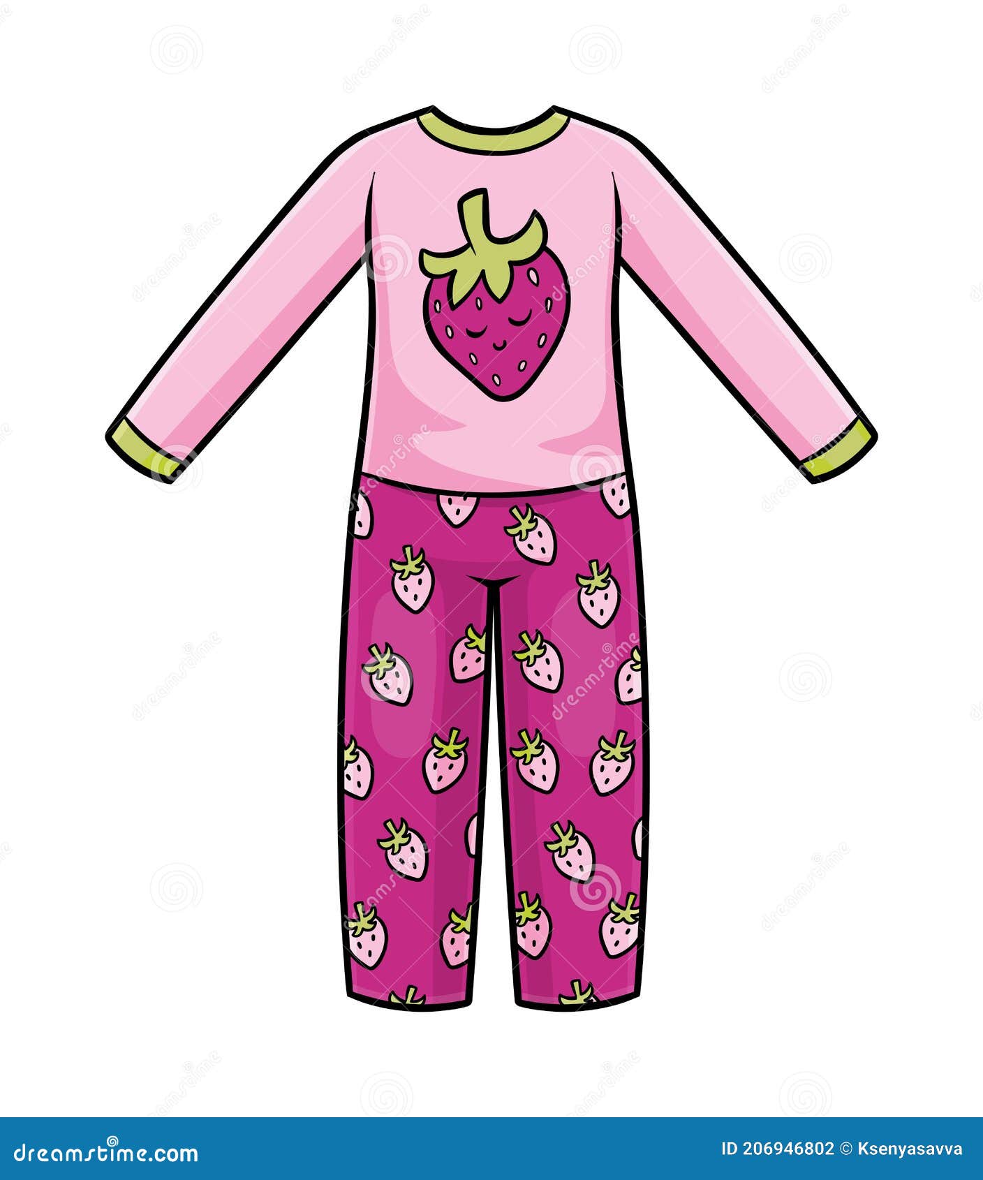 https://thumbs.dreamstime.com/z/cartoon-vector-illustration-kids-pyjamas-strawberry-pattern-children-206946802.jpg