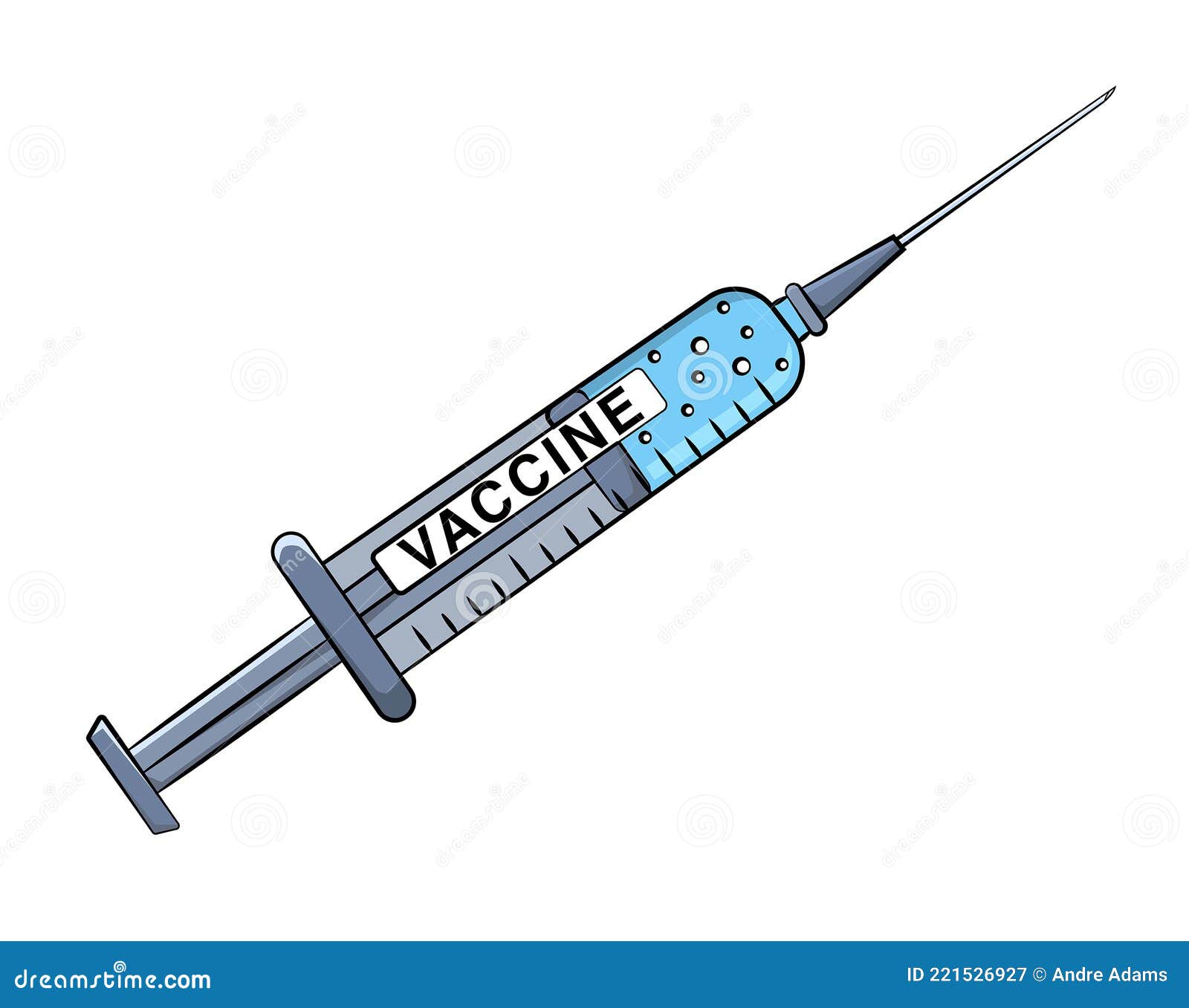 Vaccine syringe needle stock vector. Illustration of syringe - 221526927