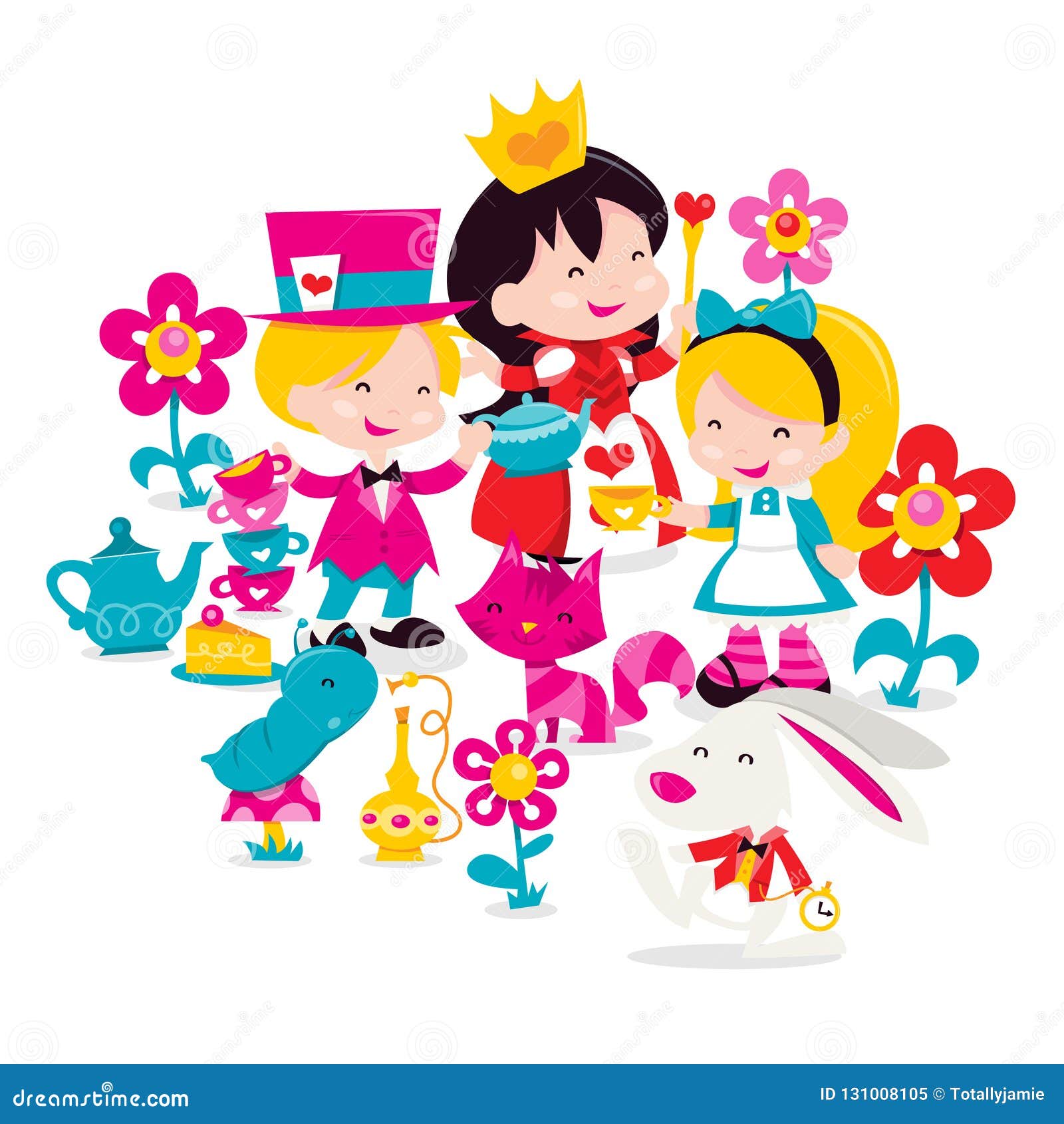 Retro Alice in Wonderland stock vector. Illustration of cartoon - 131008105 Retro Alice in Wonderland stock vector. Illustration of cartoon - 131008105