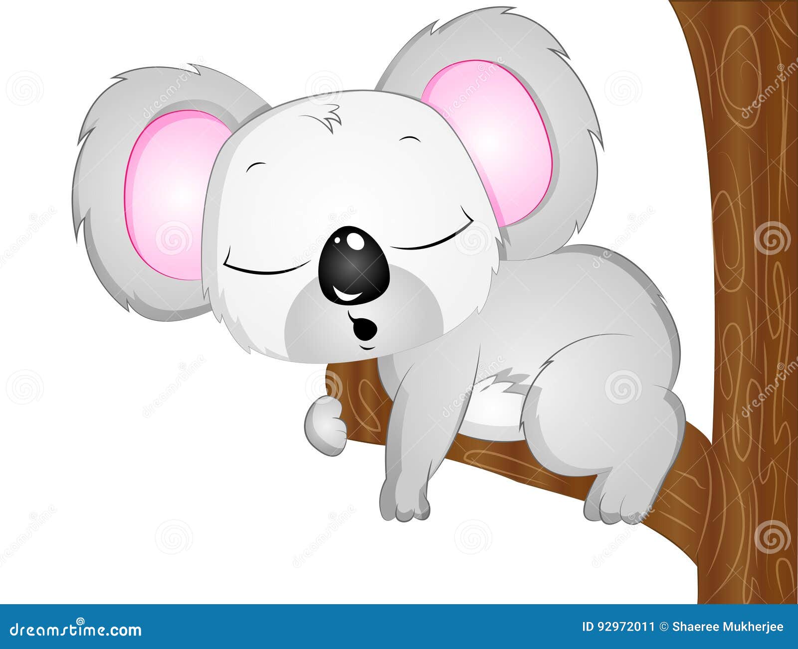 Cartoon Vector Koala Bear Sleeping. Stock Vector - Illustration of  sleeping, bear: 92972011