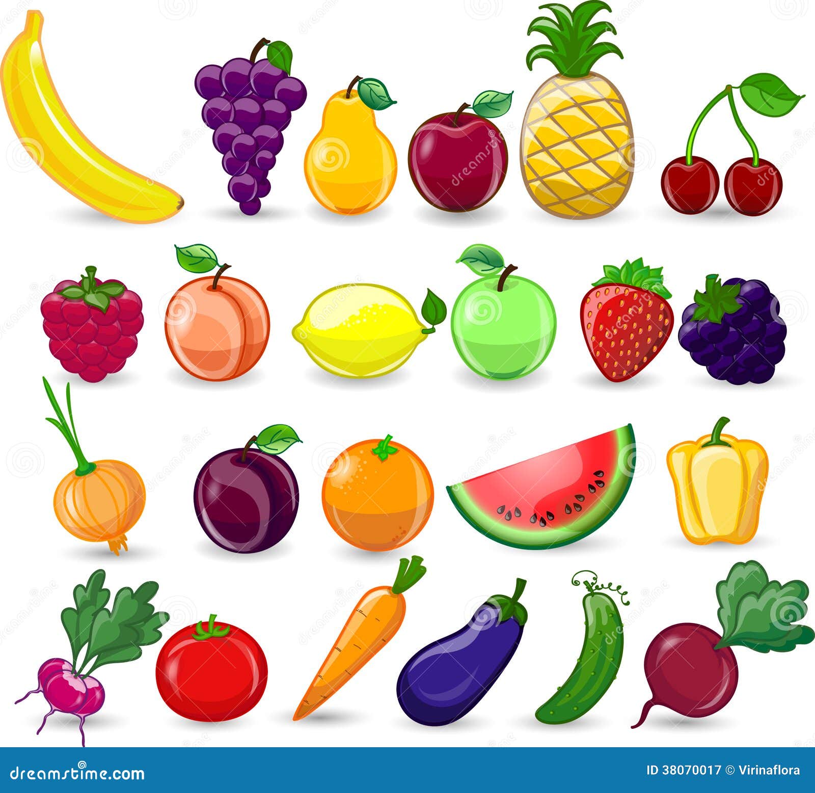 Cartoon Vegetables and Fruits,vector Stock Vector - Illustration of  lifestyle, orange: 38070017