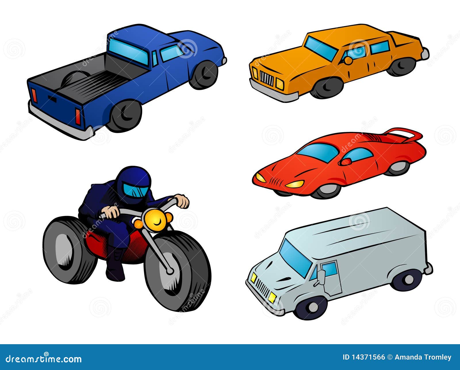 Cartoon Vehicles Set Royalty Free Stock Image Image 14371566