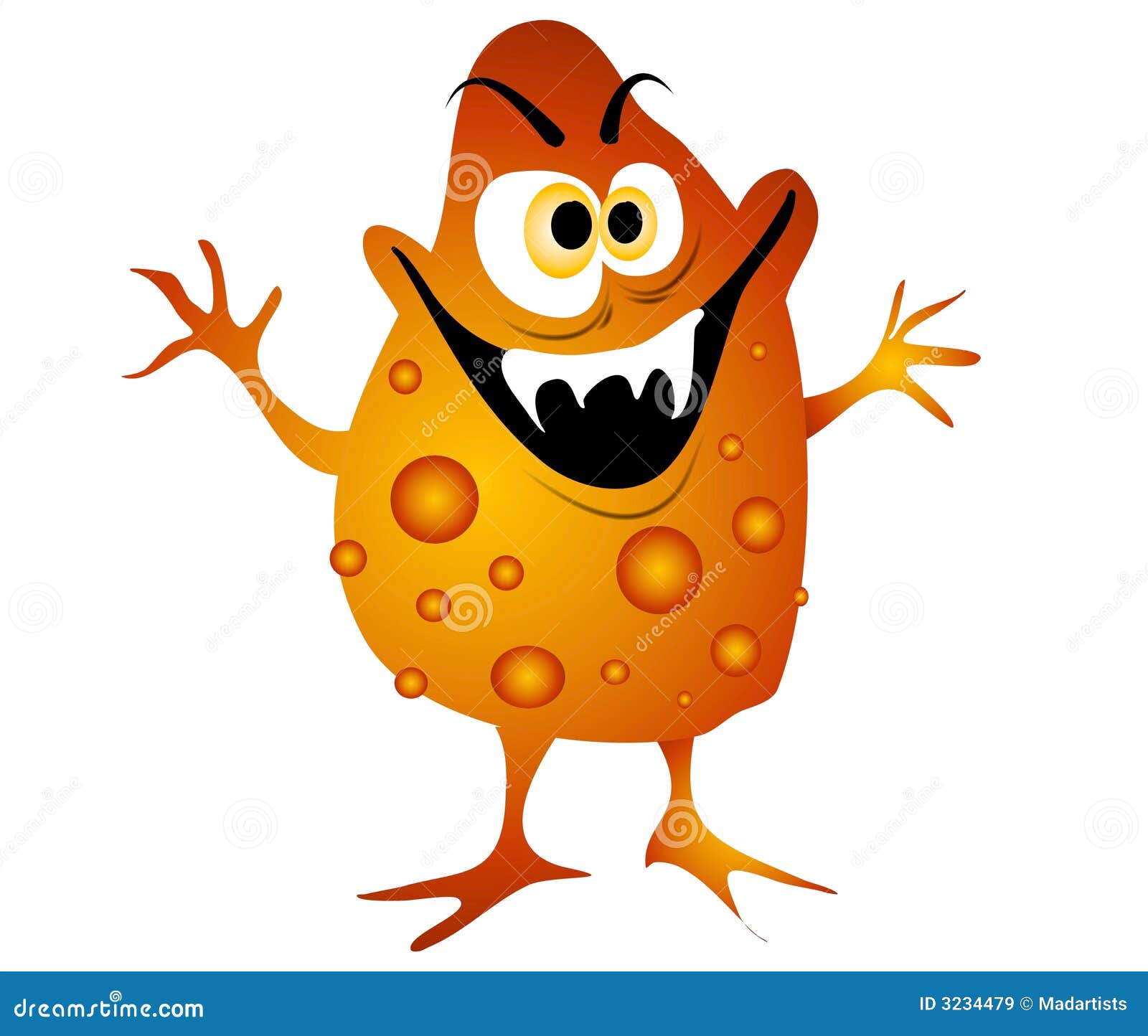 cartoon virus germ or bacteria