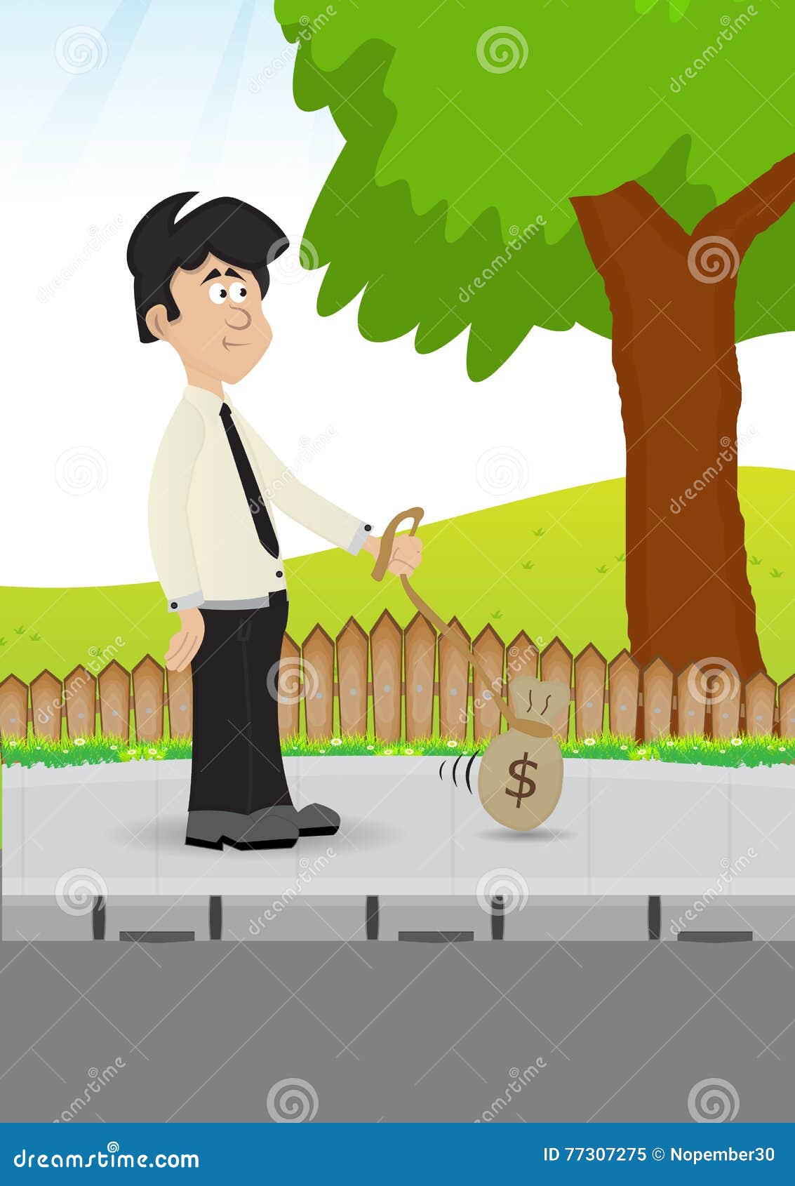 Cartoon Walking on Sidewalk Road Stock Vector - Illustration of