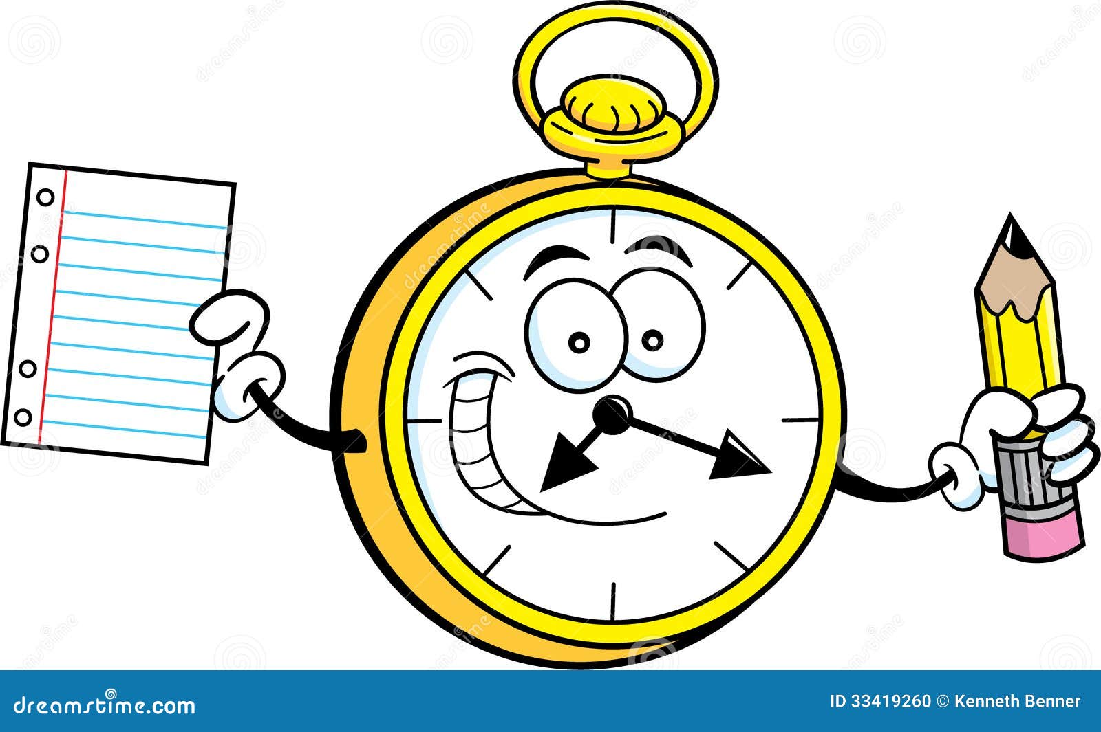 Cartoon Watch Holding a Paper and Pencil Stock Vector - Illustration of clock, piece: 33419260 Cartoon Watch Holding a Paper and Pencil Stock Vector - Illustration of clock, piece: 33419260
