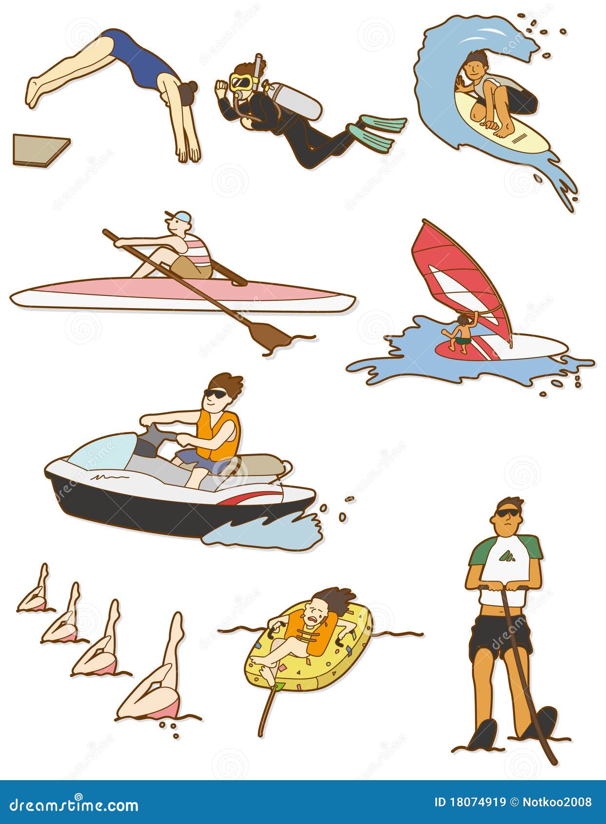 Cartoon Water Sport Icon Royalty Free Stock Images Image 18074919