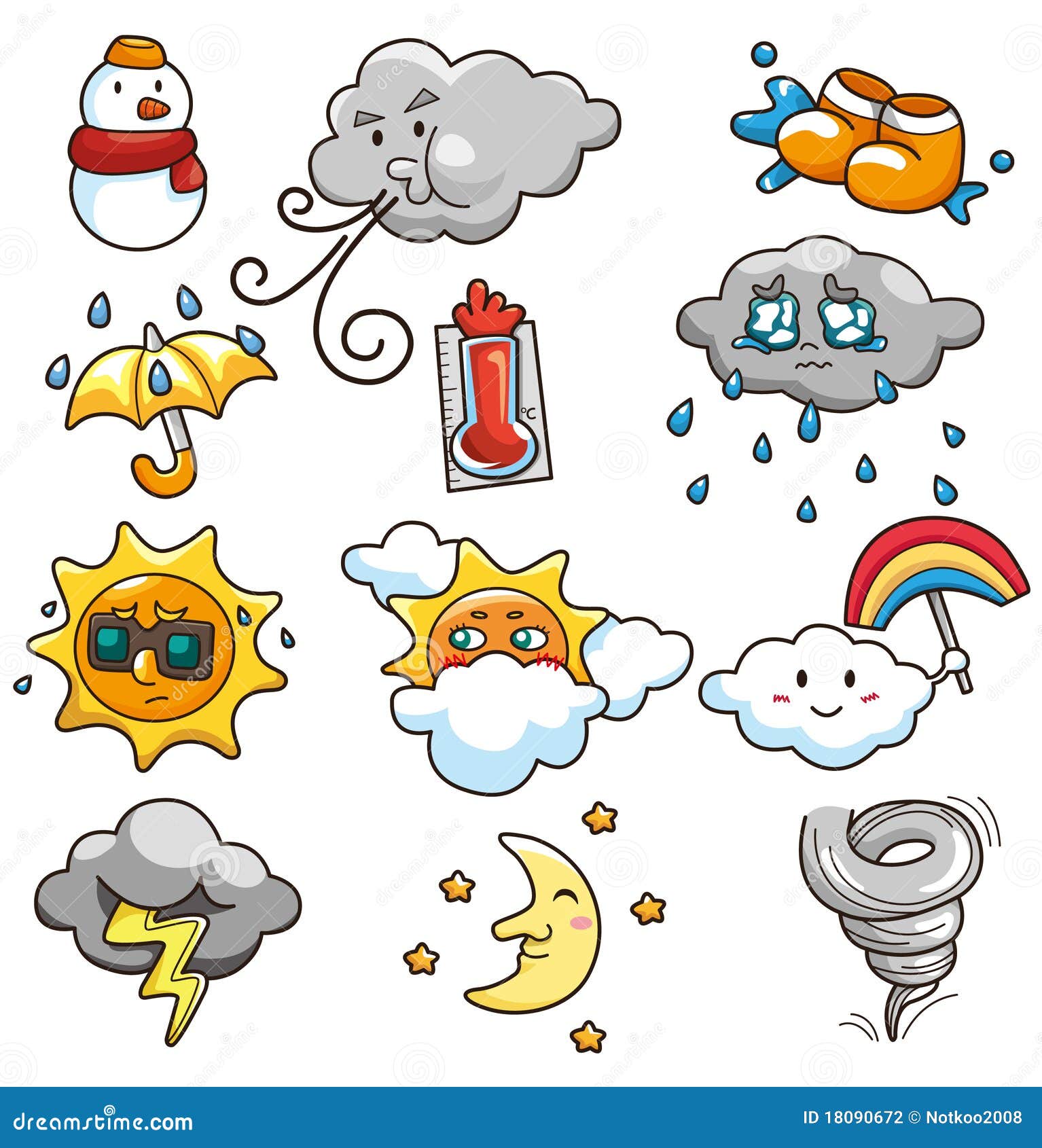 Cartoon weather icon stock vector. Illustration of meteorology - 18090672