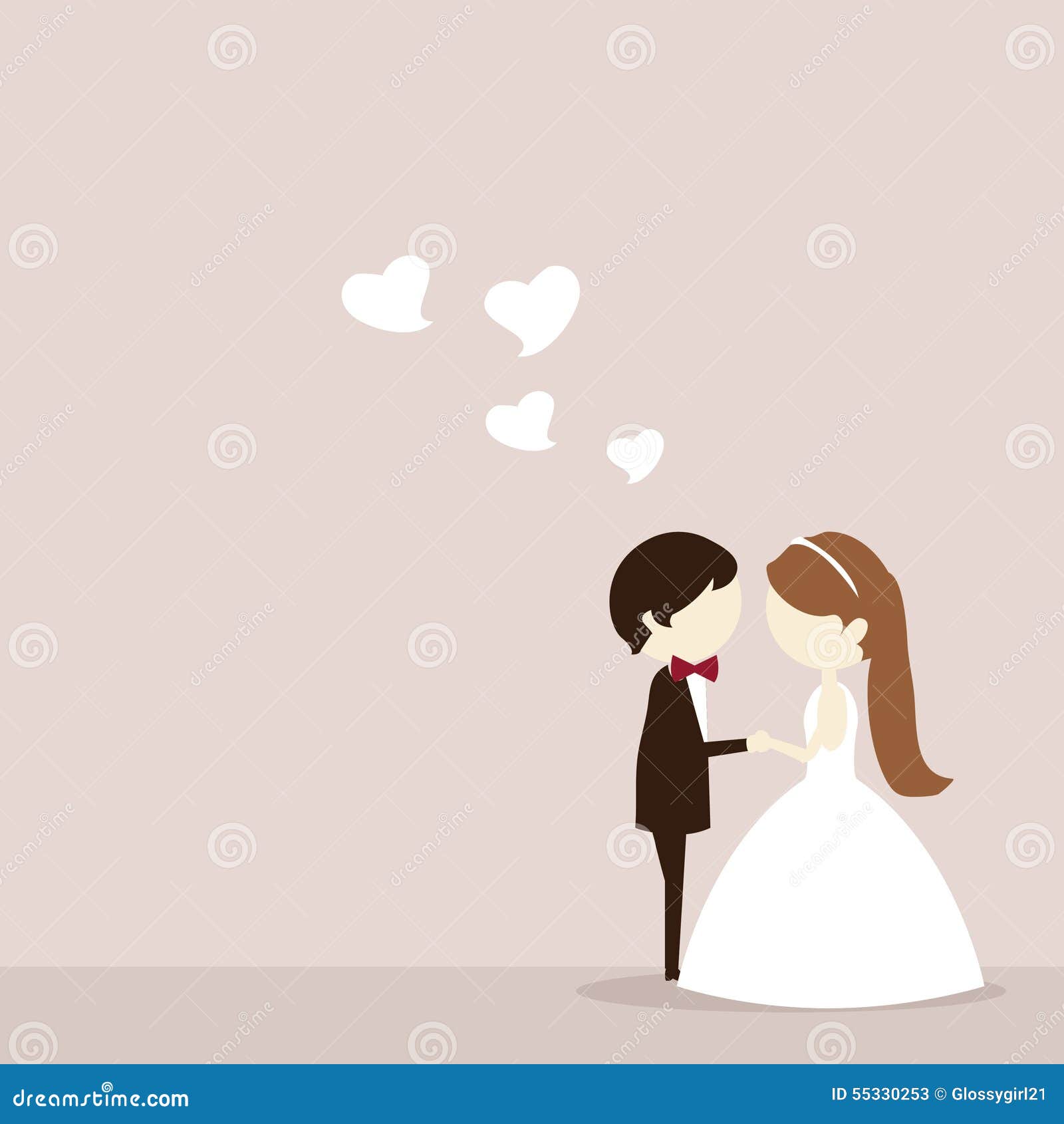 Cartoon wedding couple stock illustration. Illustration of ...