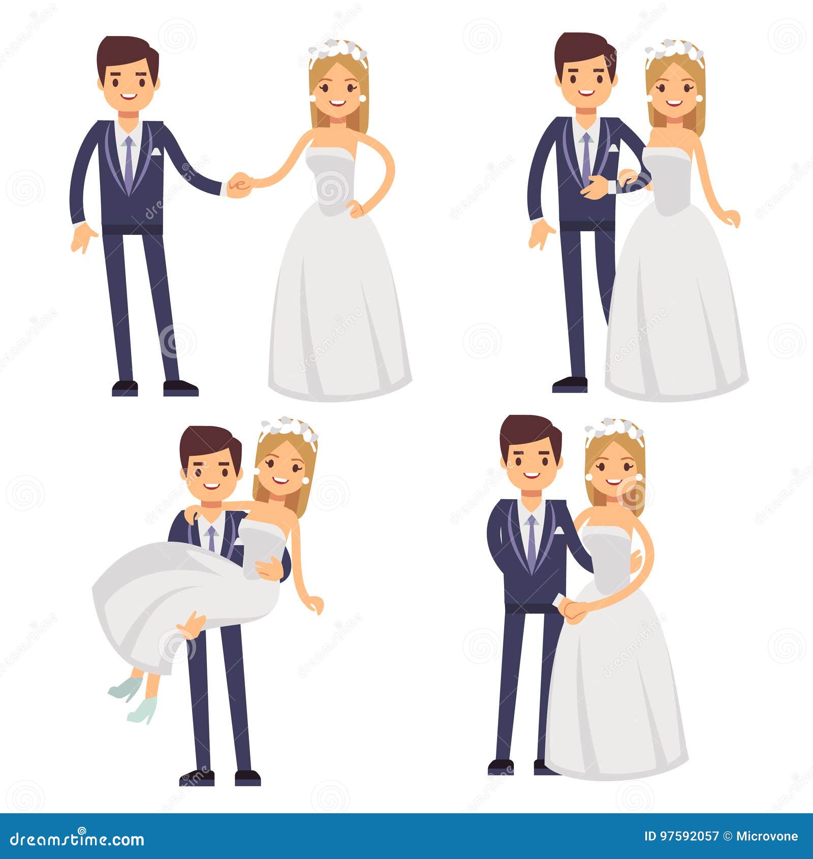 Couple cartoon free download vector wedding Vector Stock